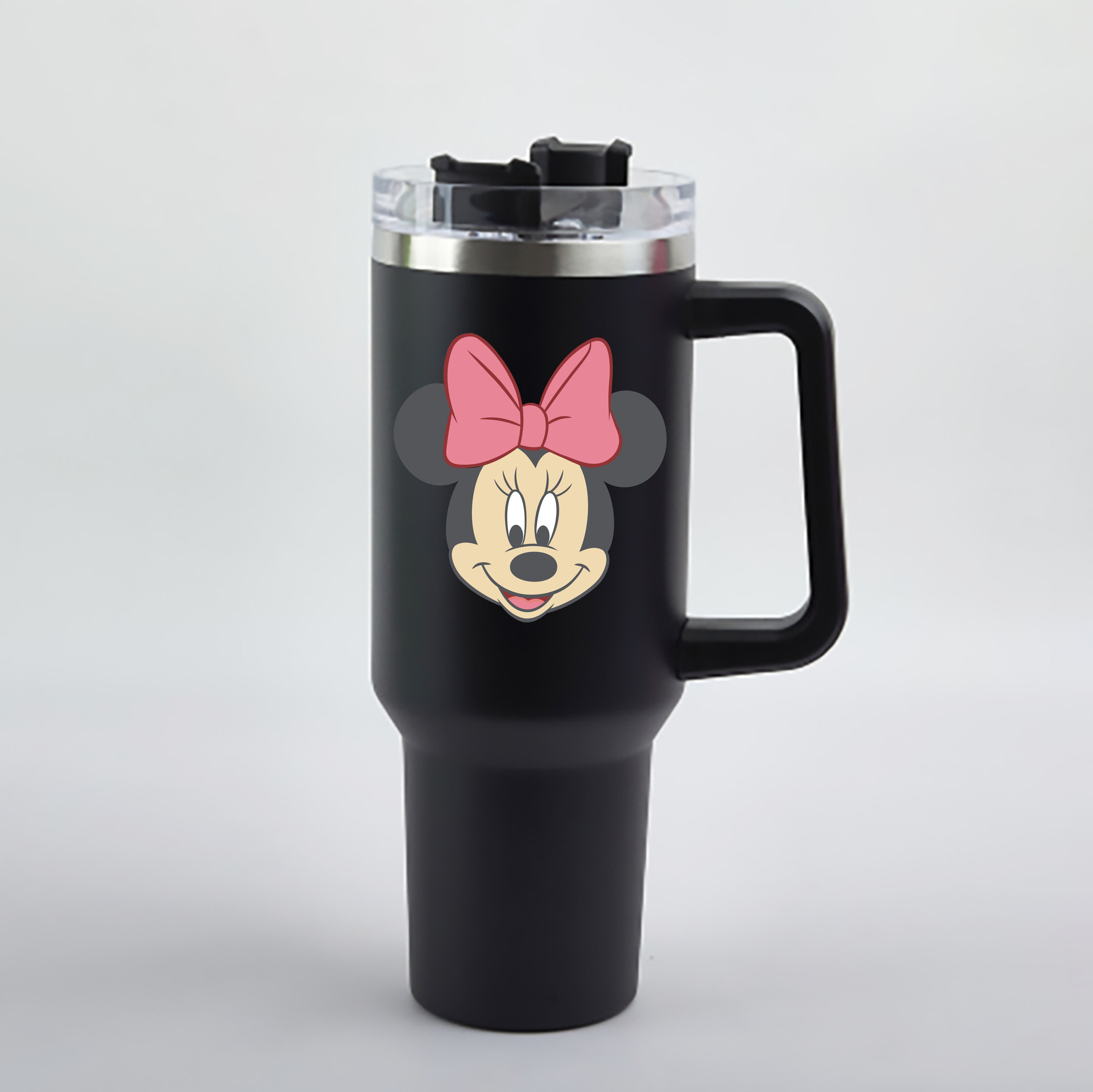（画像用） ミッキーマウス Mickey Mouse 1200mL車用タンブラー - クリスタルステッカー（プラスチックストロー付き）