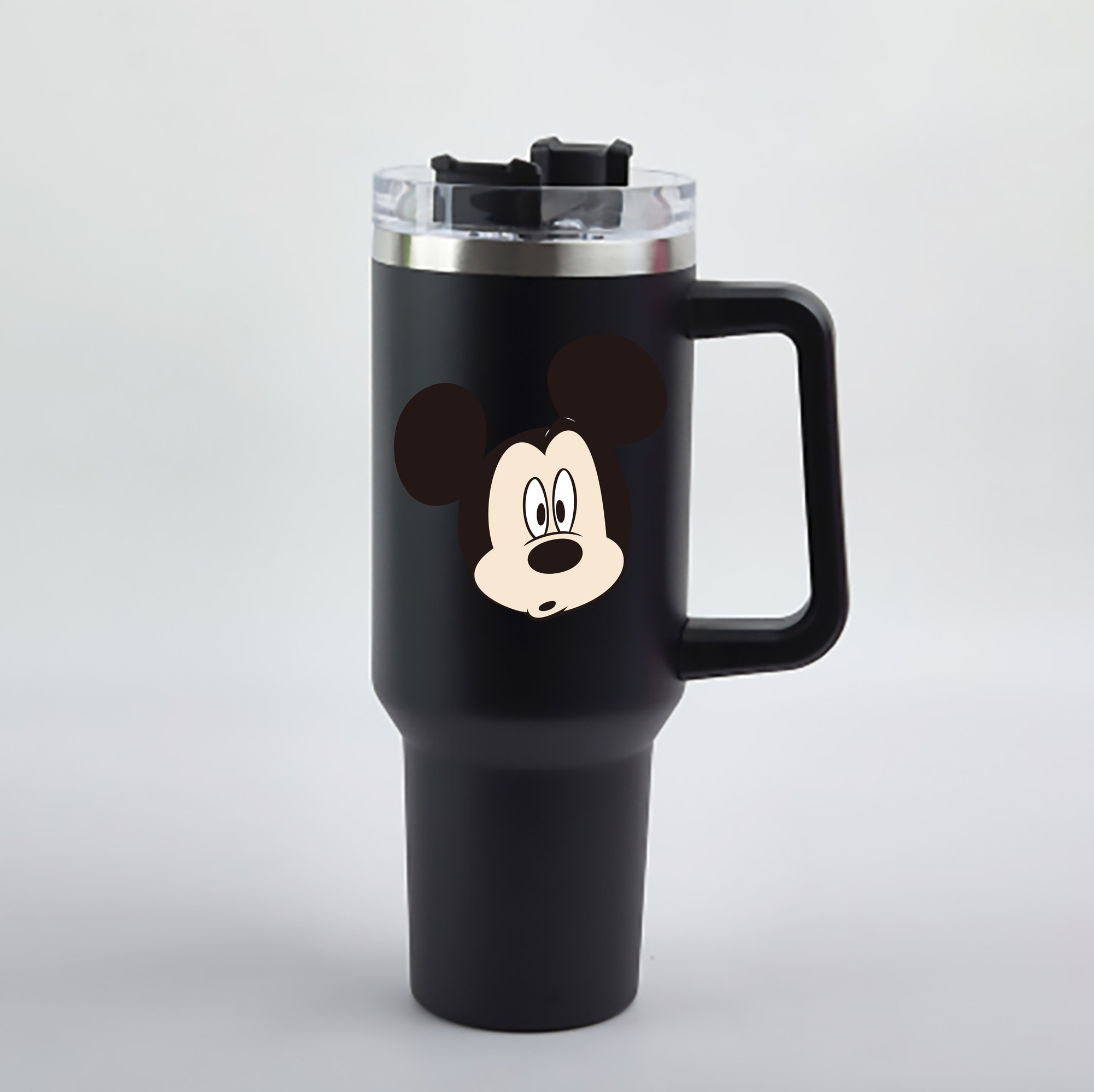 （画像用） ミッキーマウス Mickey Mouse 1200mL車用タンブラー - クリスタルステッカー（プラスチックストロー付き）