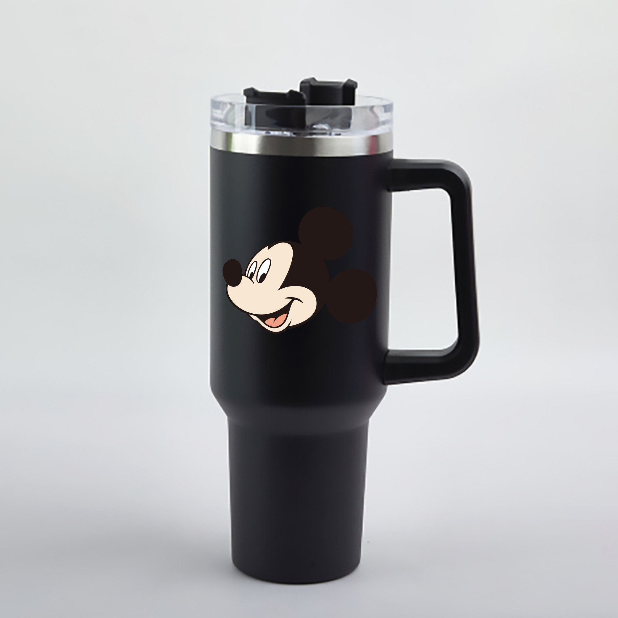 （画像用） ミッキーマウス Mickey Mouse 1200mL車用タンブラー - クリスタルステッカー（プラスチックストロー付き）