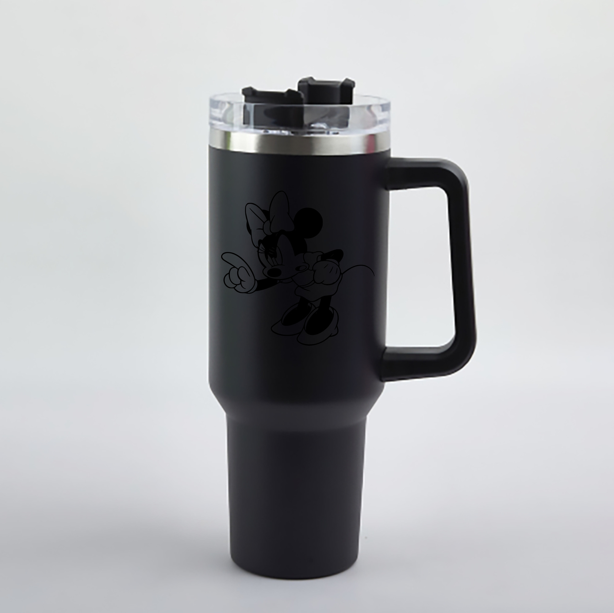 （画像用） ミッキーマウス Mickey Mouse 1200mL車用タンブラー - クリスタルステッカー（プラスチックストロー付き）