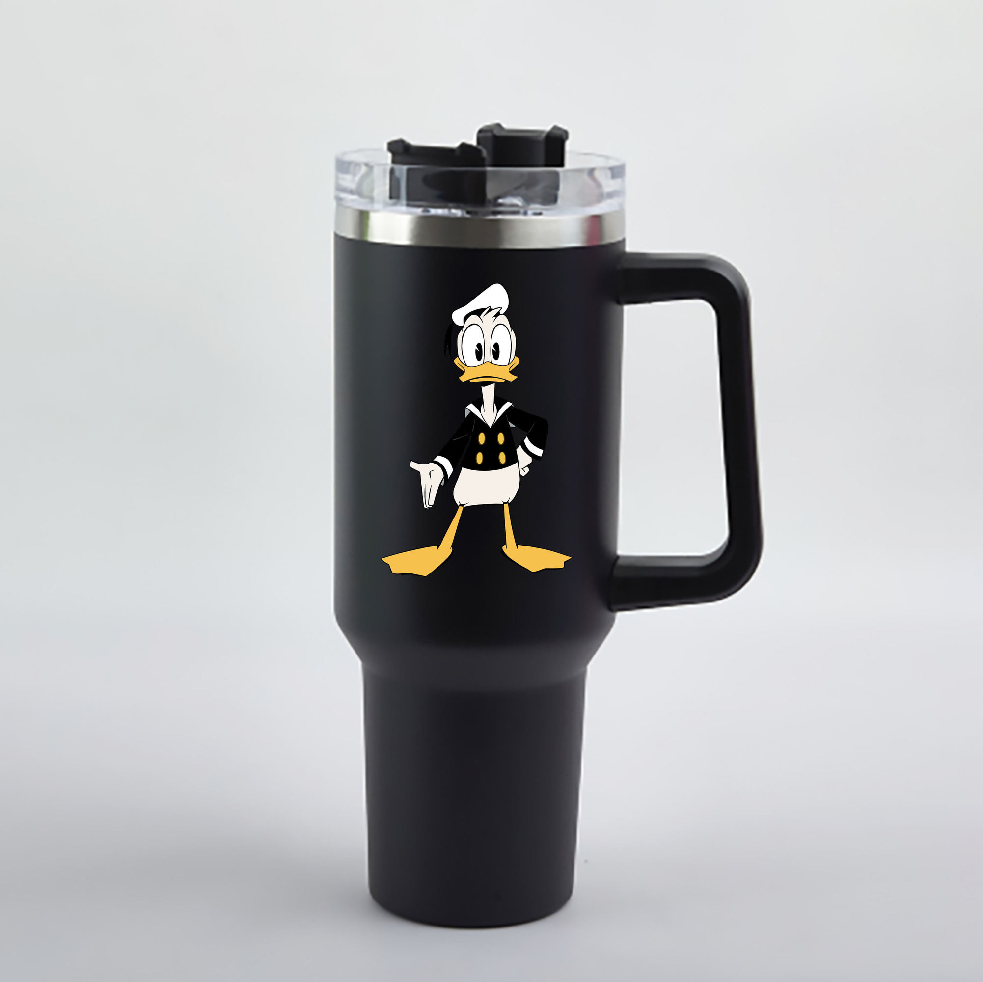 （画像用） ミッキーマウス Mickey Mouse 1200mL車用タンブラー - クリスタルステッカー（プラスチックストロー付き）