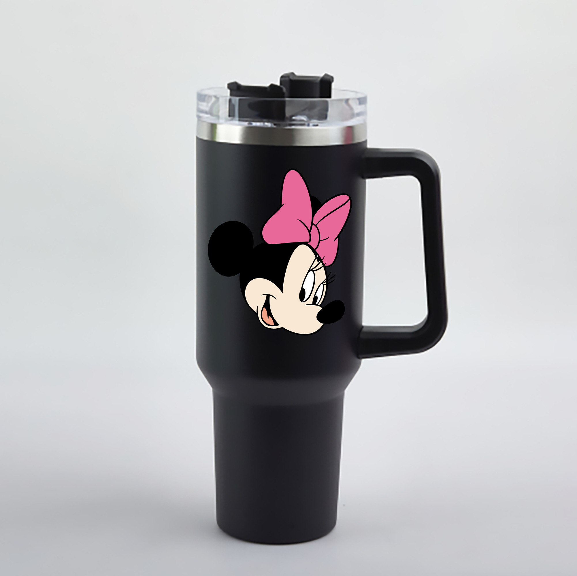 （画像用） ミッキーマウス Mickey Mouse 1200mL車用タンブラー - クリスタルステッカー（プラスチックストロー付き）