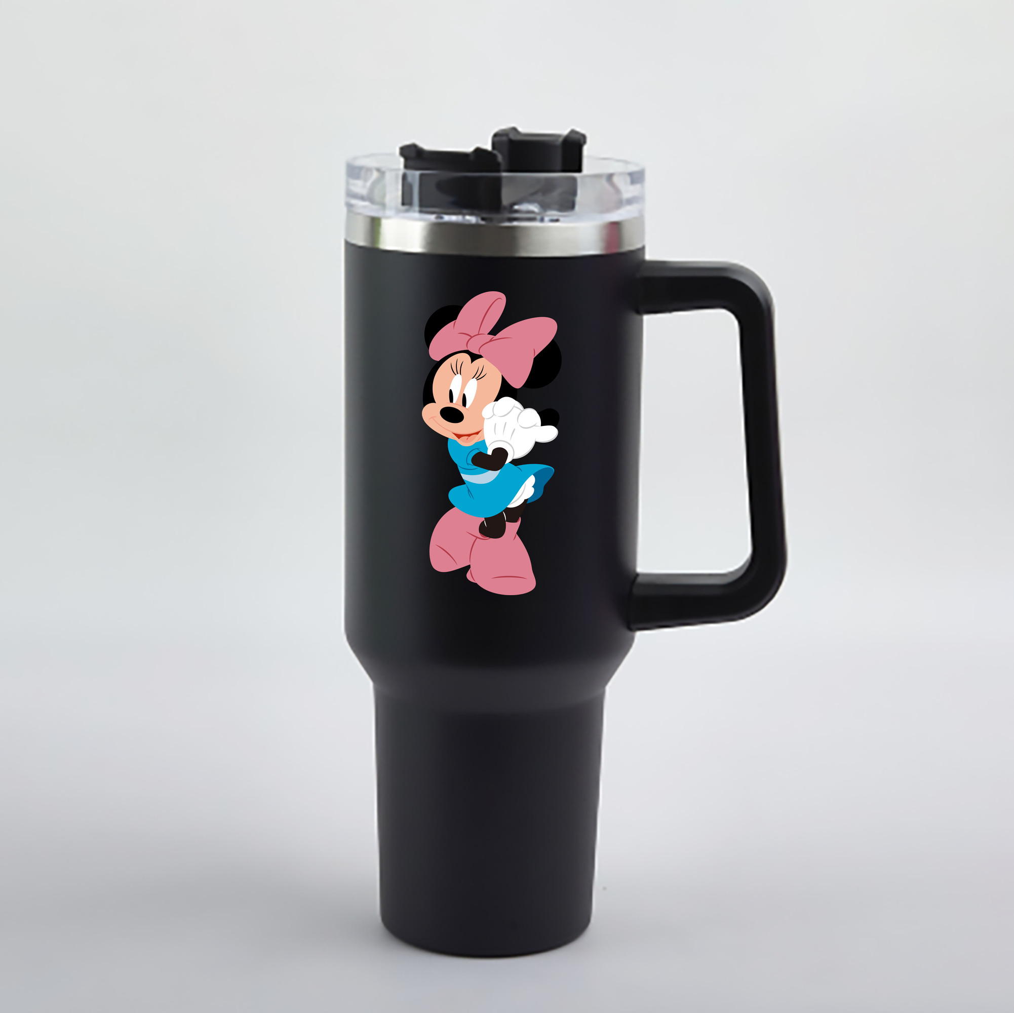（画像用） ミッキーマウス Mickey Mouse 1200mL車用タンブラー - クリスタルステッカー（プラスチックストロー付き）