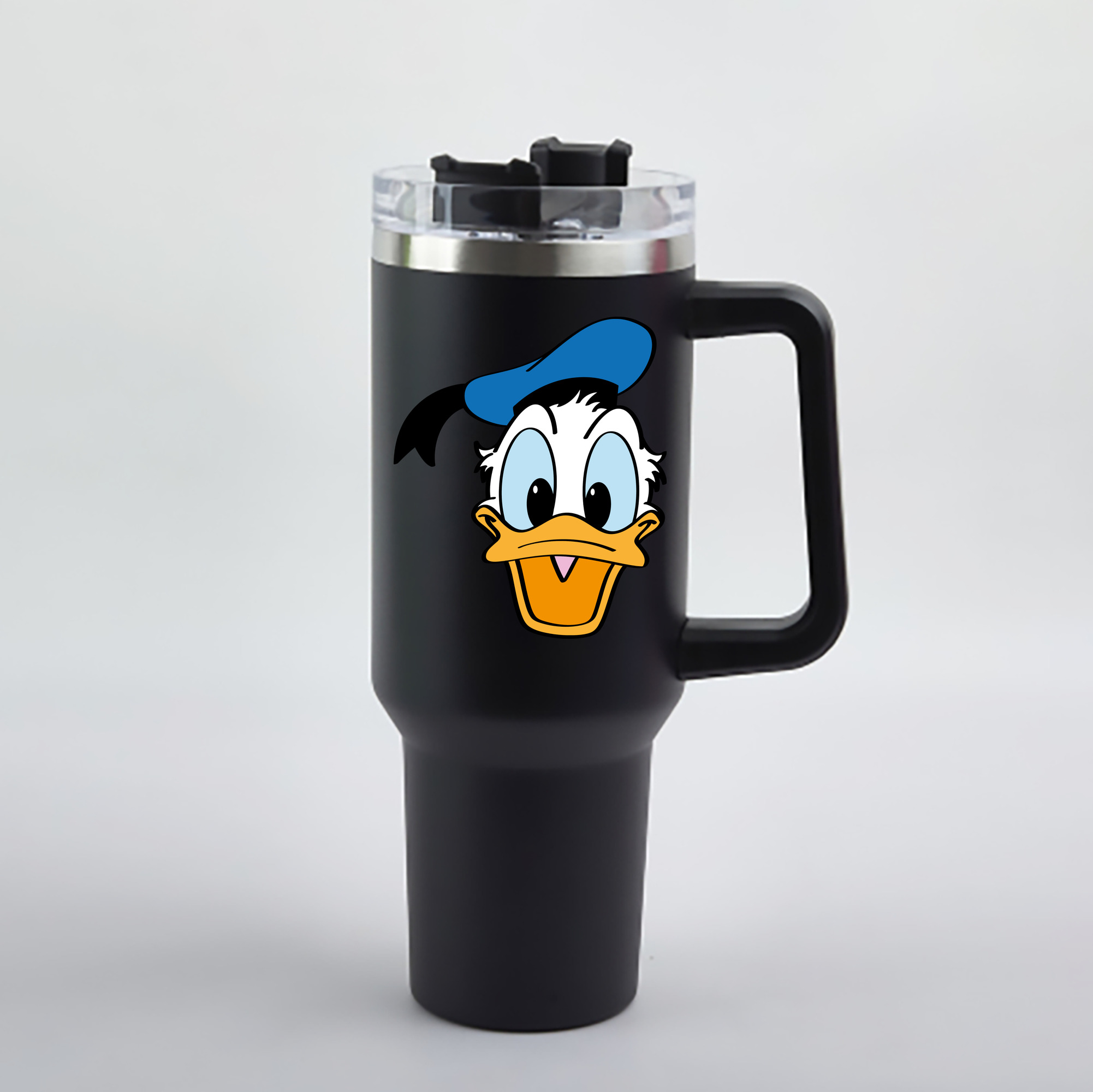 （画像用） ミッキーマウス Mickey Mouse 1200mL車用タンブラー - クリスタルステッカー（プラスチックストロー付き）