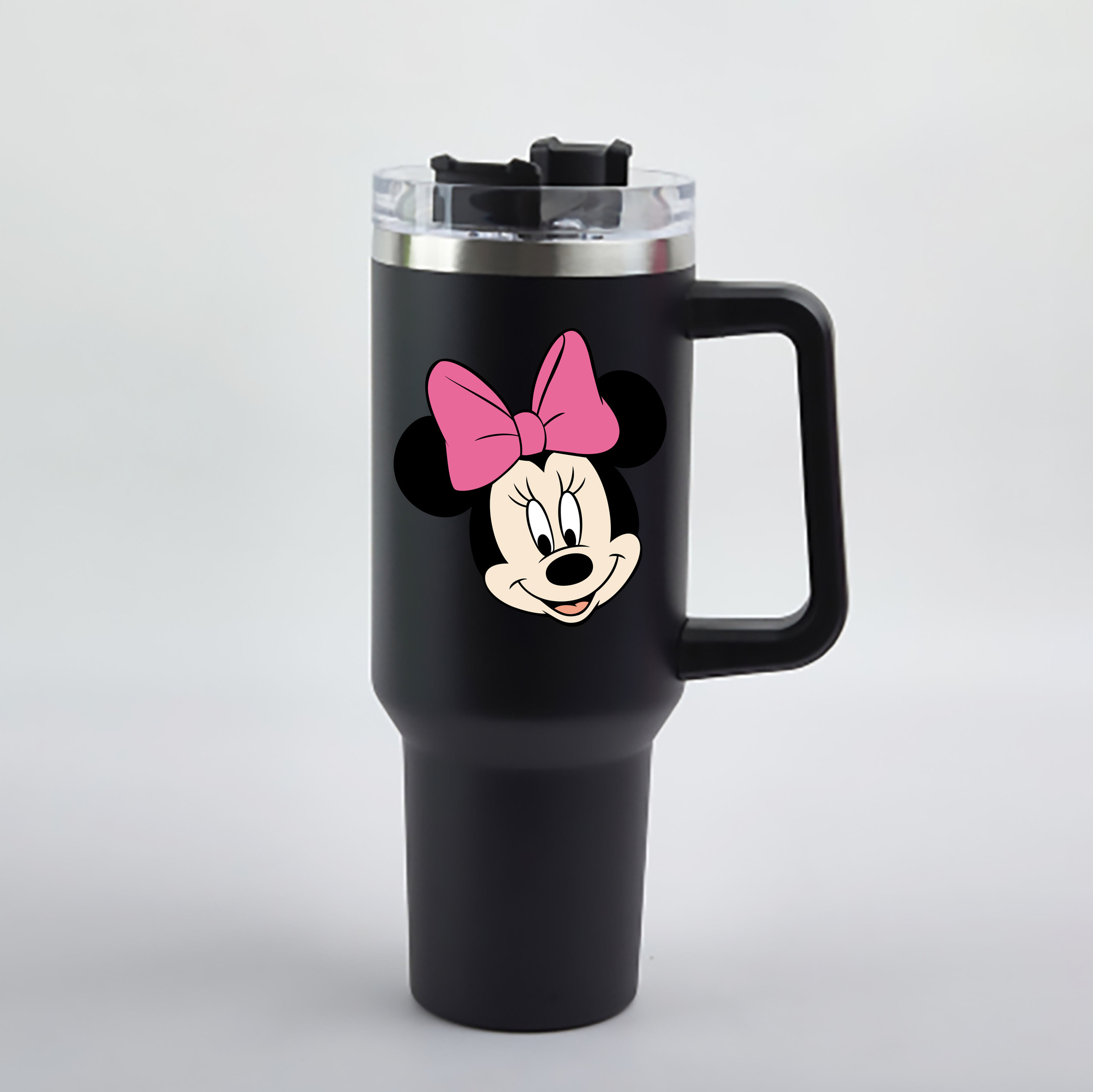 （画像用） ミッキーマウス Mickey Mouse 1200mL車用タンブラー - クリスタルステッカー（プラスチックストロー付き）