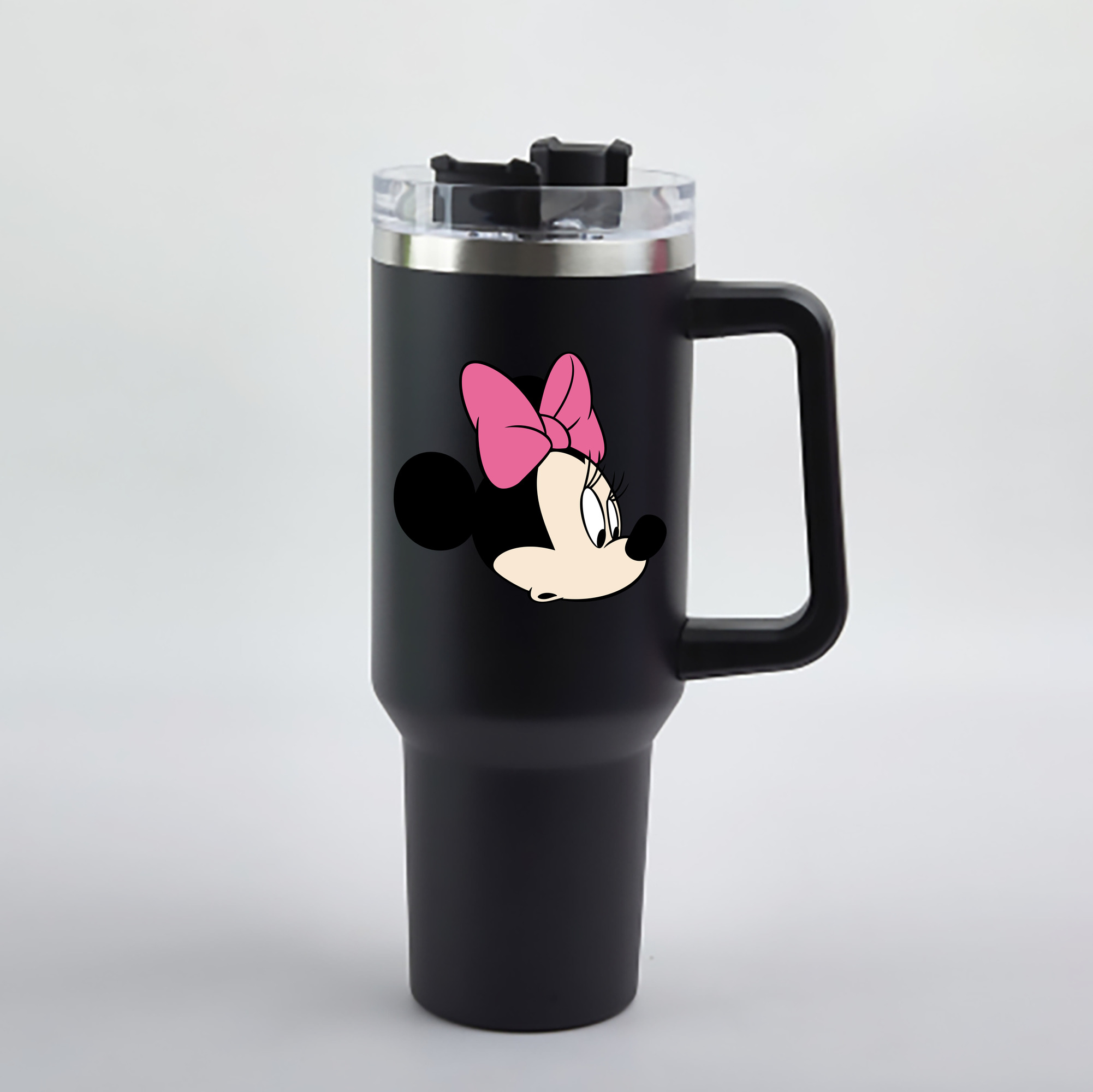 （画像用） ミッキーマウス Mickey Mouse 1200mL車用タンブラー - クリスタルステッカー（プラスチックストロー付き）