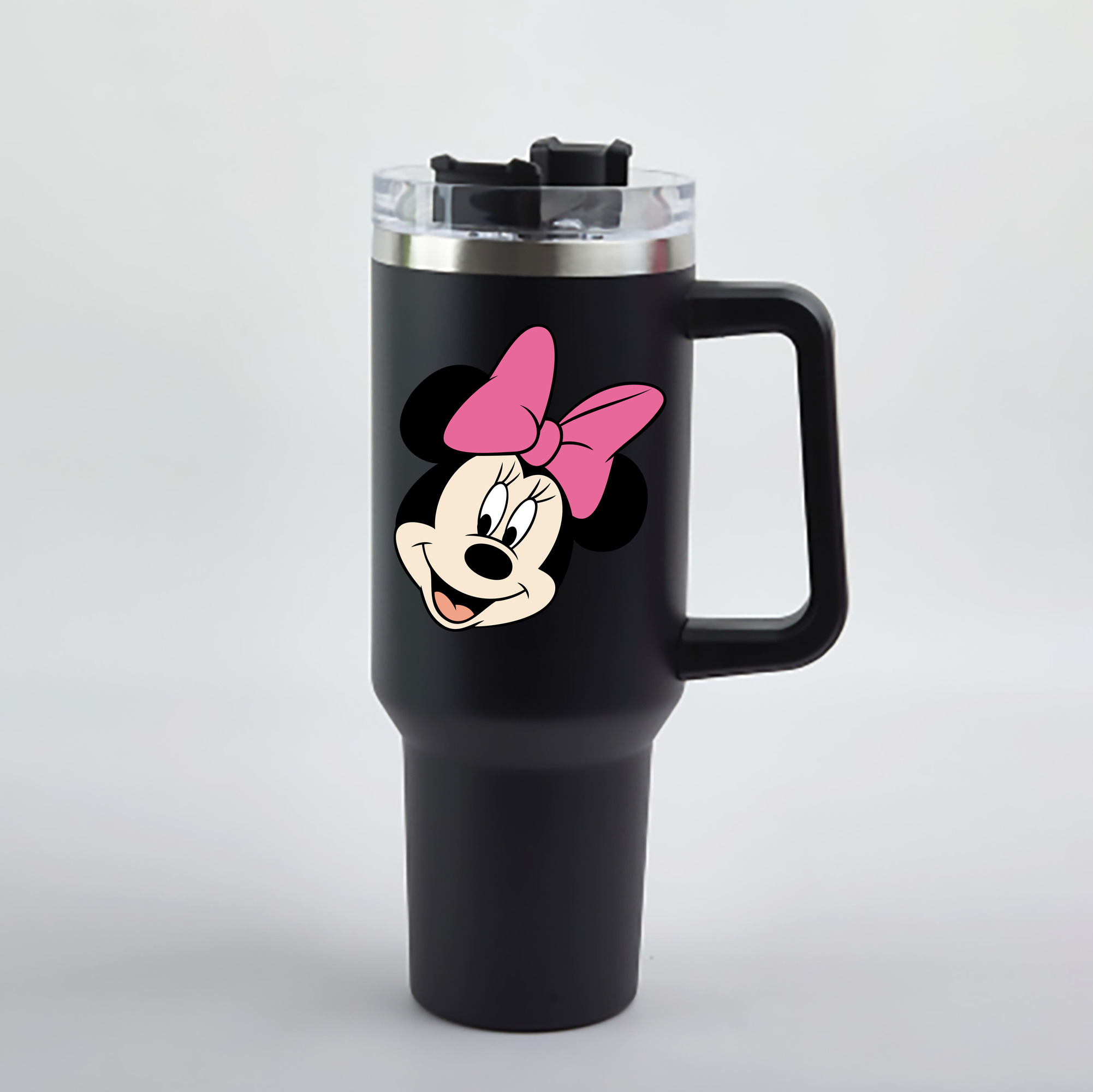 （画像用） ミッキーマウス Mickey Mouse 1200mL車用タンブラー - クリスタルステッカー（プラスチックストロー付き）