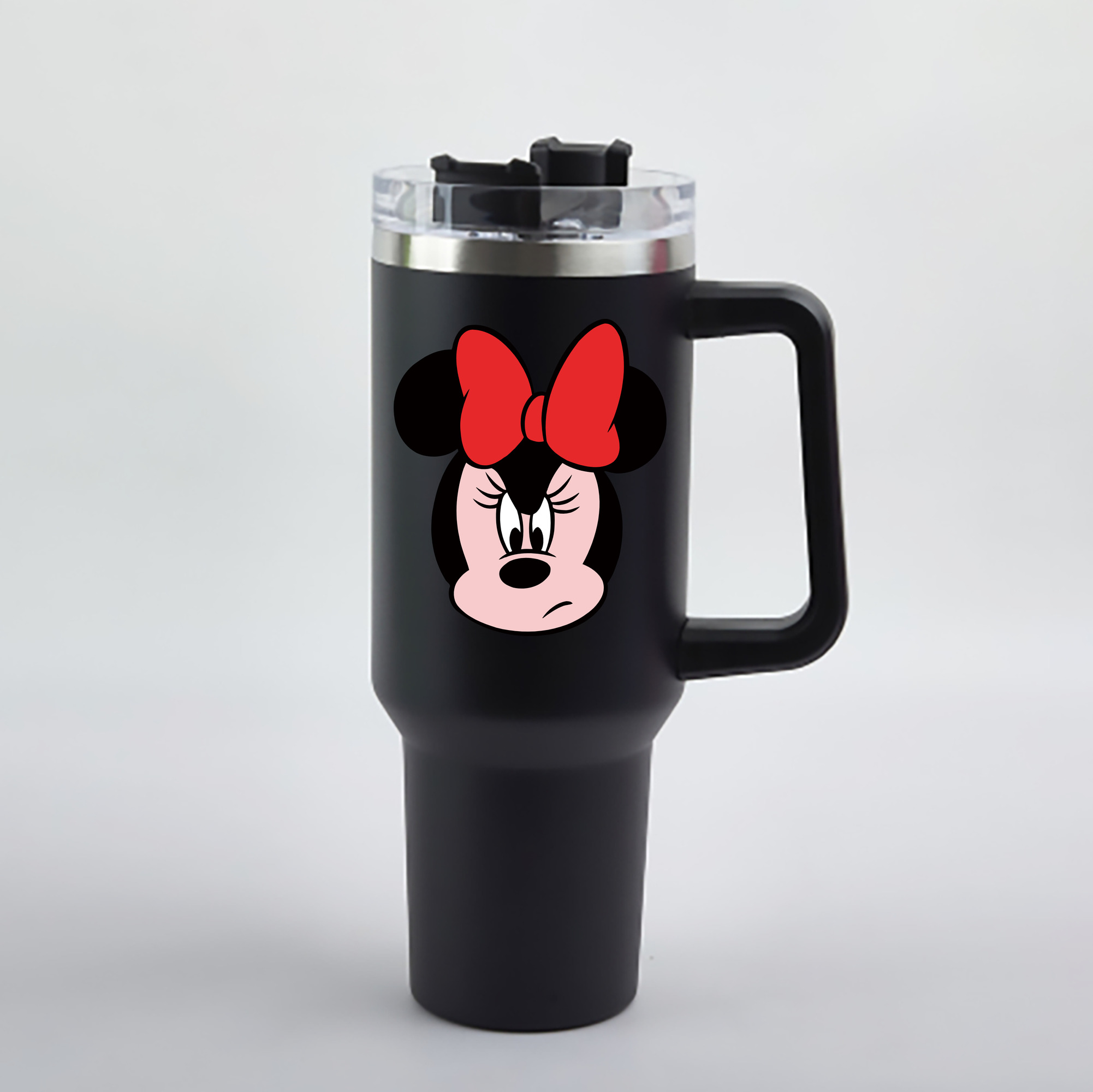 （画像用） ミッキーマウス Mickey Mouse 1200mL車用タンブラー - クリスタルステッカー（プラスチックストロー付き）