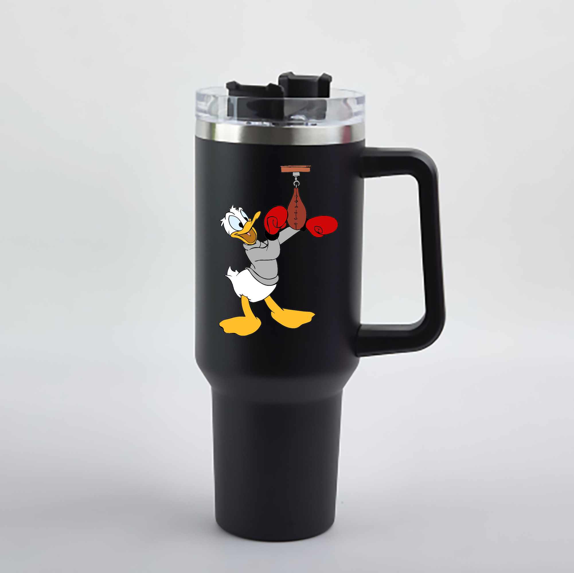 （画像用） ミッキーマウス Mickey Mouse 1200mL車用タンブラー - クリスタルステッカー（プラスチックストロー付き）