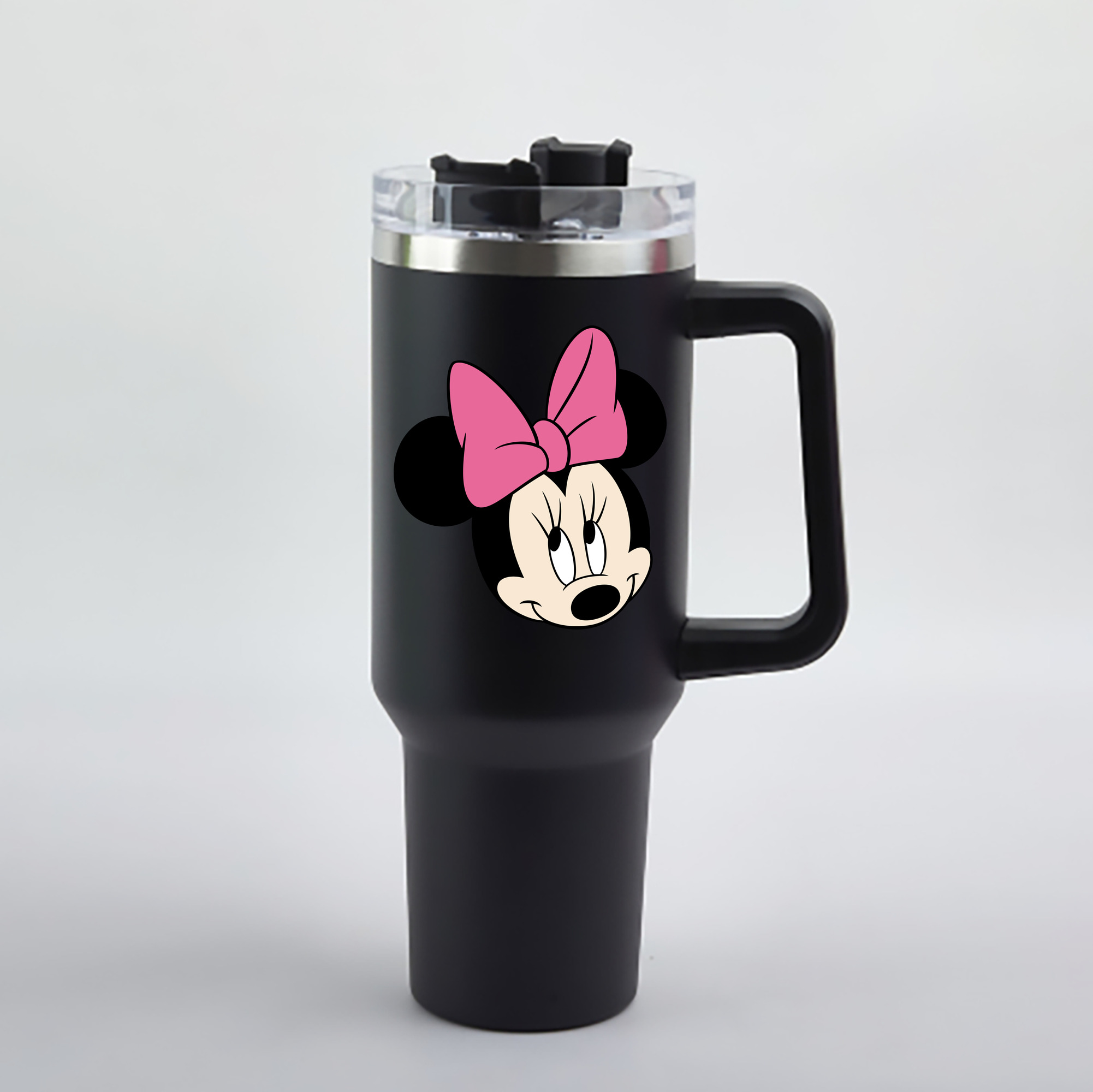 （画像用） ミッキーマウス Mickey Mouse 1200mL車用タンブラー - クリスタルステッカー（プラスチックストロー付き）