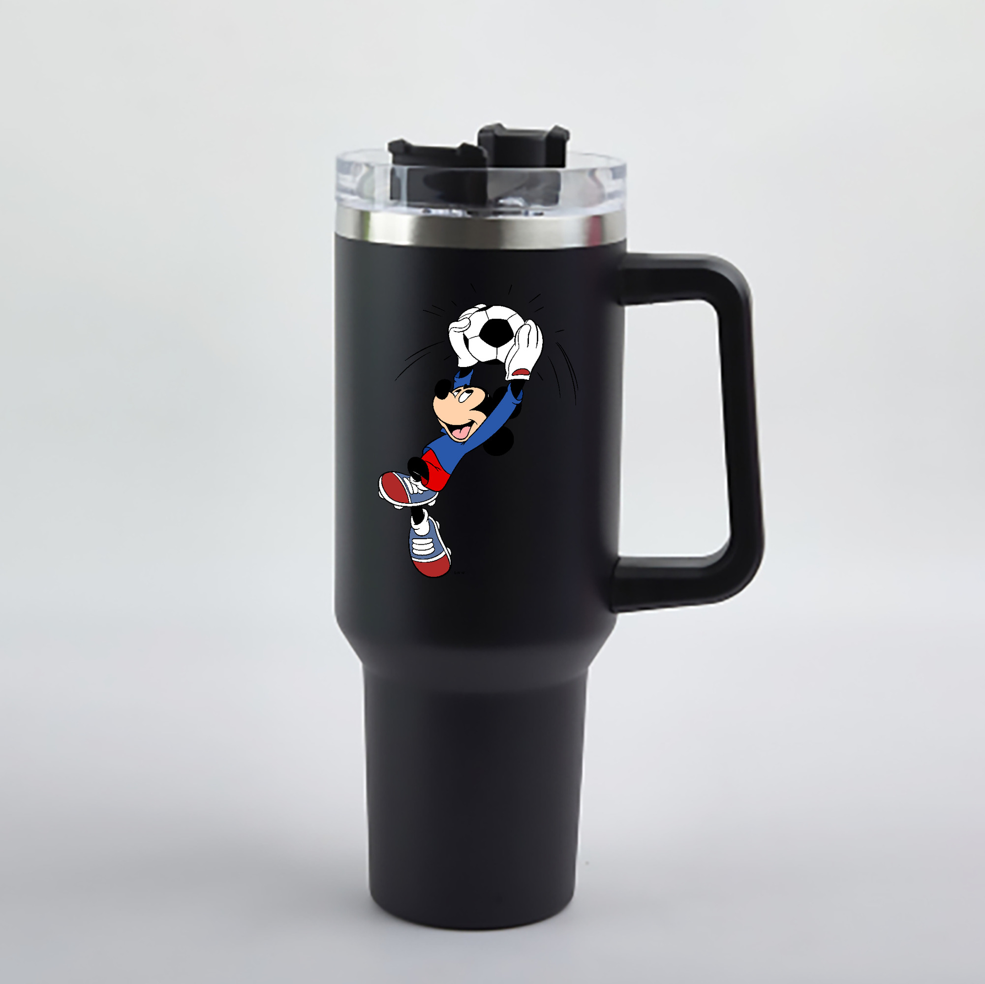 （画像用） ミッキーマウス Mickey Mouse 1200mL車用タンブラー - クリスタルステッカー（プラスチックストロー付き）