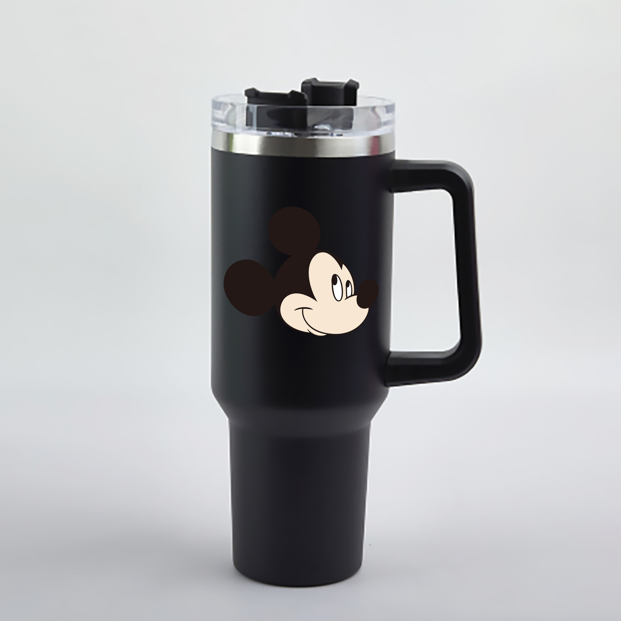 （画像用） ミッキーマウス Mickey Mouse 1200mL車用タンブラー - クリスタルステッカー（プラスチックストロー付き）