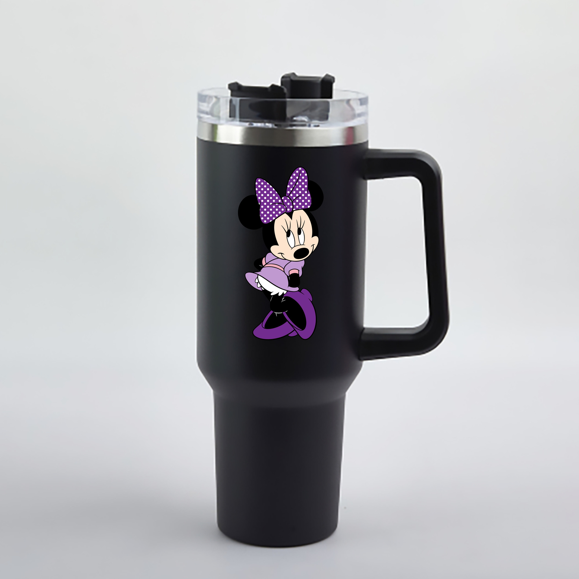 （画像用） ミッキーマウス Mickey Mouse 1200mL車用タンブラー - クリスタルステッカー（プラスチックストロー付き）