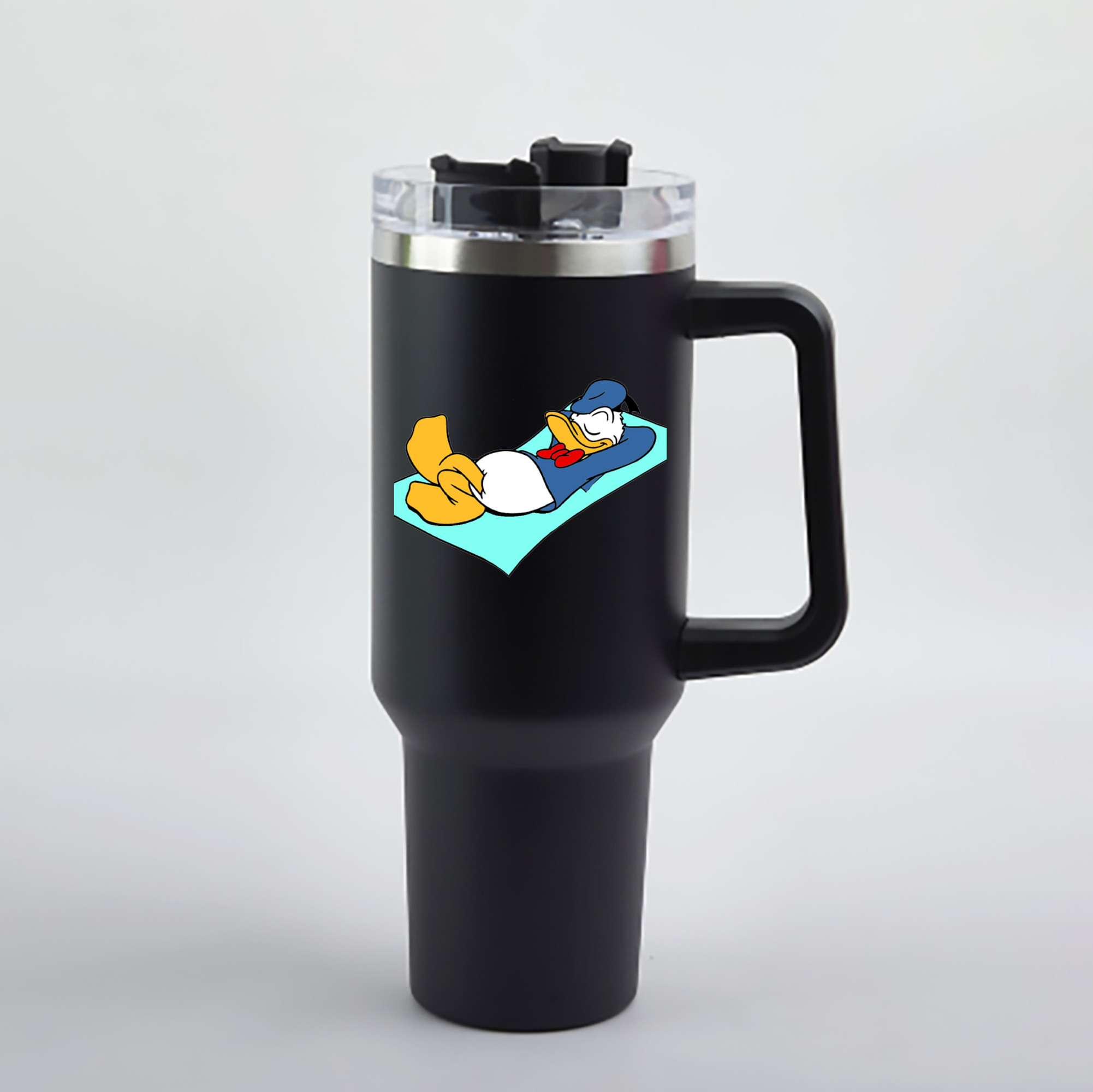 （画像用） ミッキーマウス Mickey Mouse 1200mL車用タンブラー - クリスタルステッカー（プラスチックストロー付き）