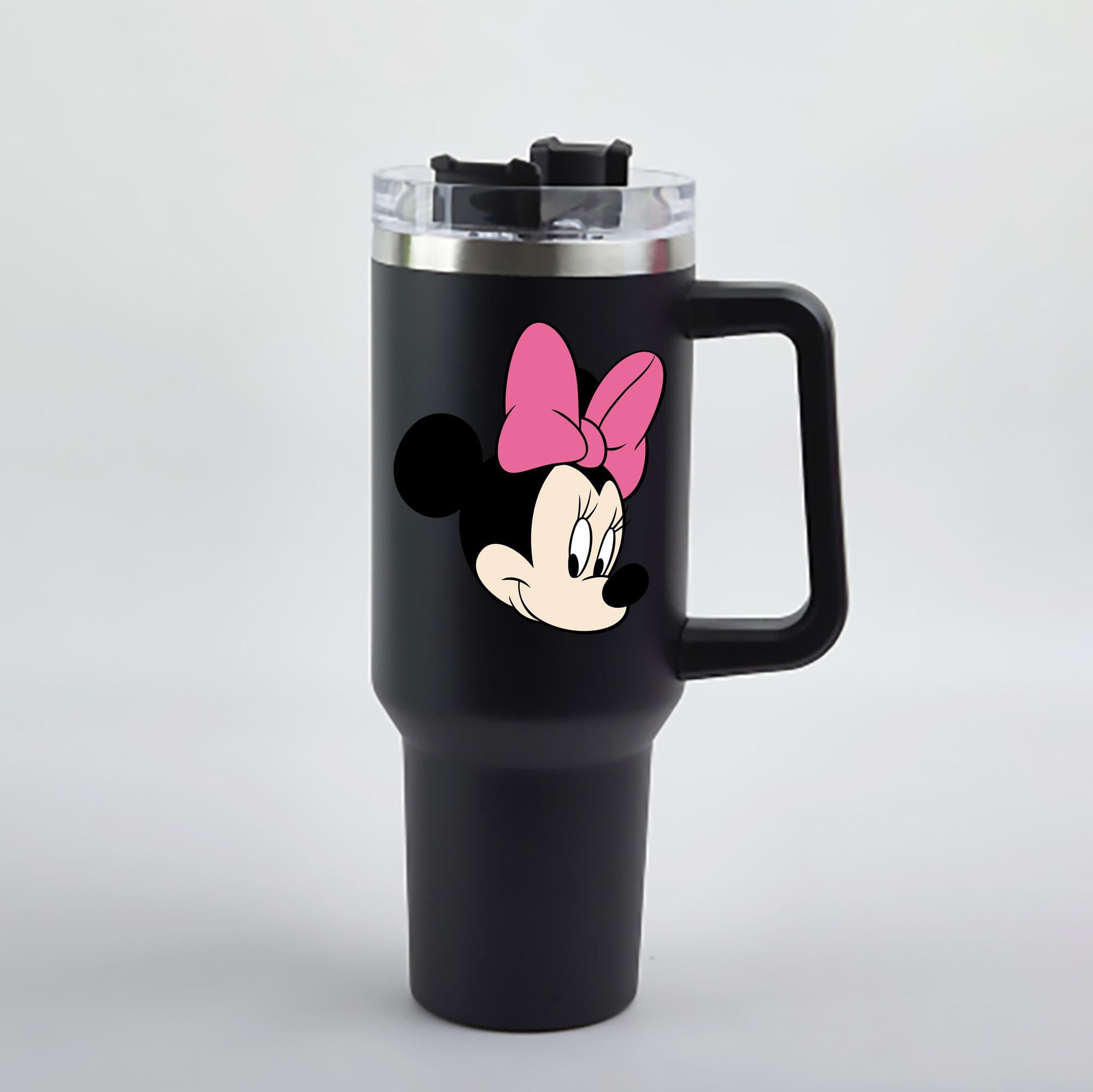（画像用） ミッキーマウス Mickey Mouse 1200mL車用タンブラー - クリスタルステッカー（プラスチックストロー付き）
