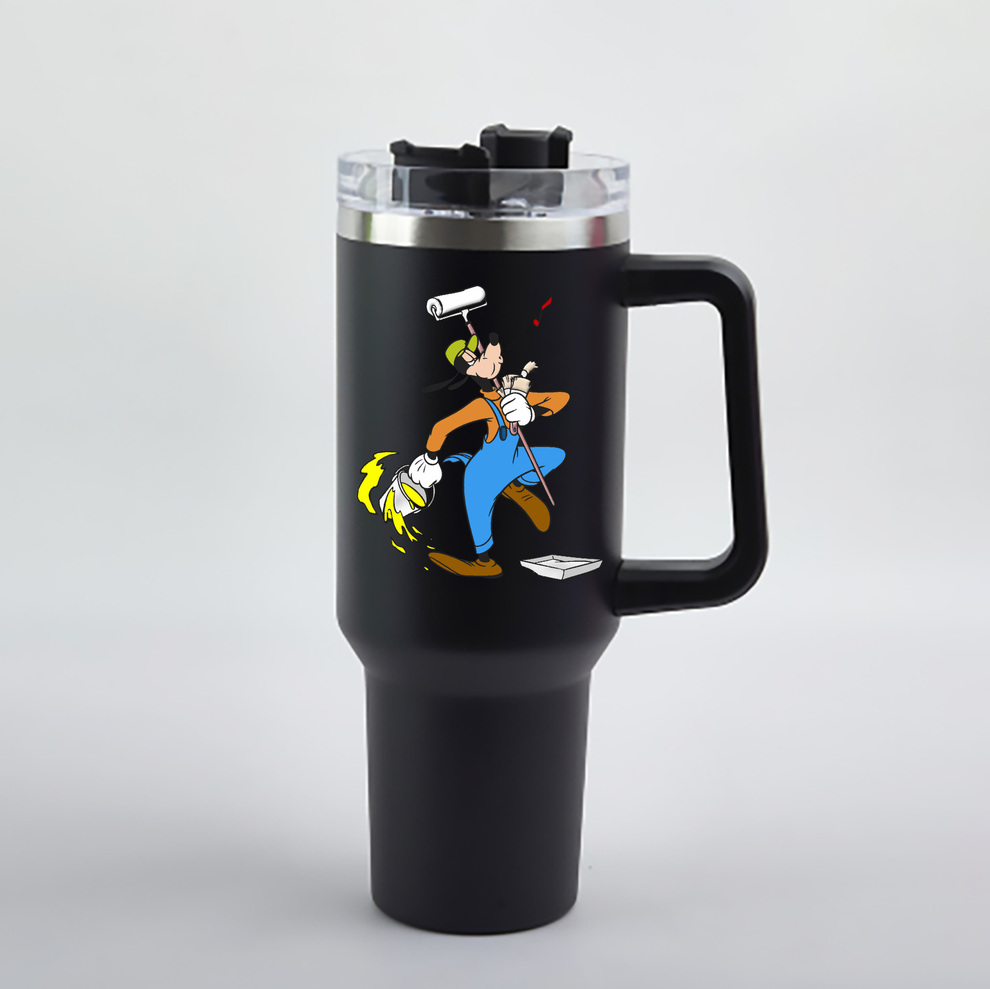 （画像用） ミッキーマウス Mickey Mouse 1200mL車用タンブラー - クリスタルステッカー（プラスチックストロー付き）