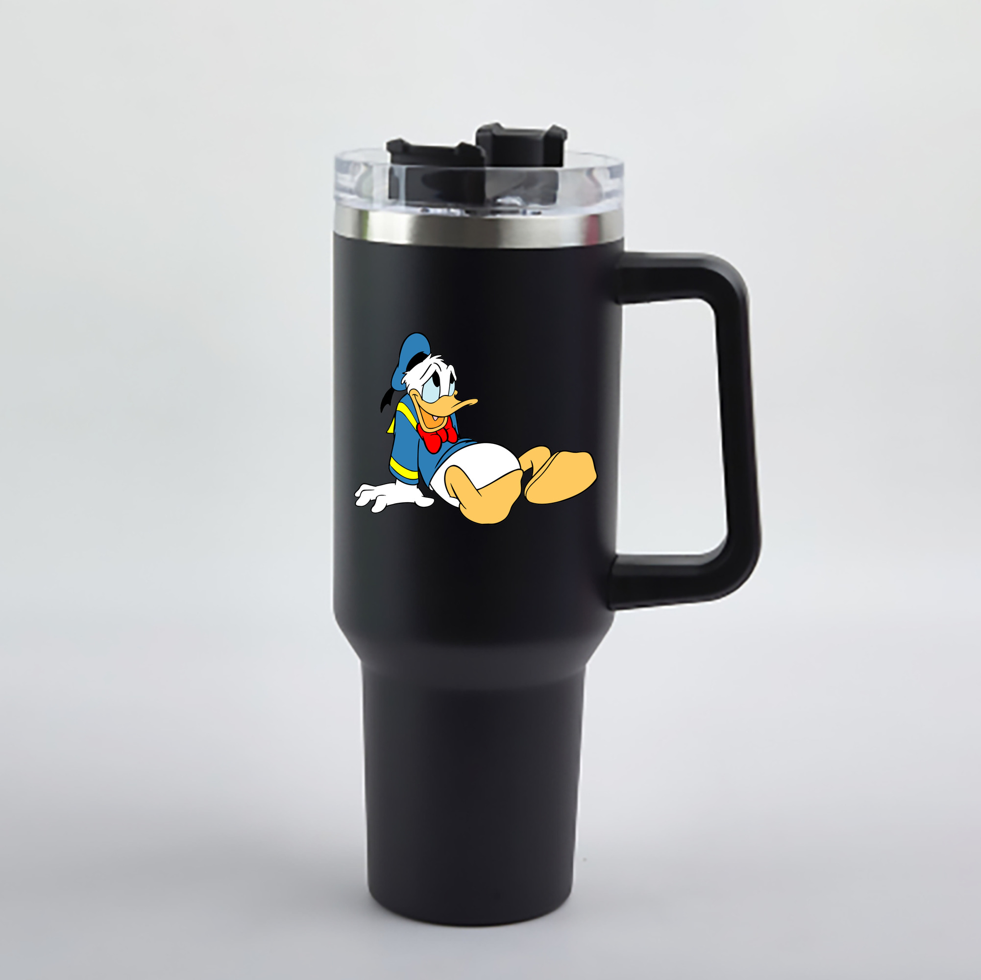 （画像用） ミッキーマウス Mickey Mouse 1200mL車用タンブラー - クリスタルステッカー（プラスチックストロー付き）