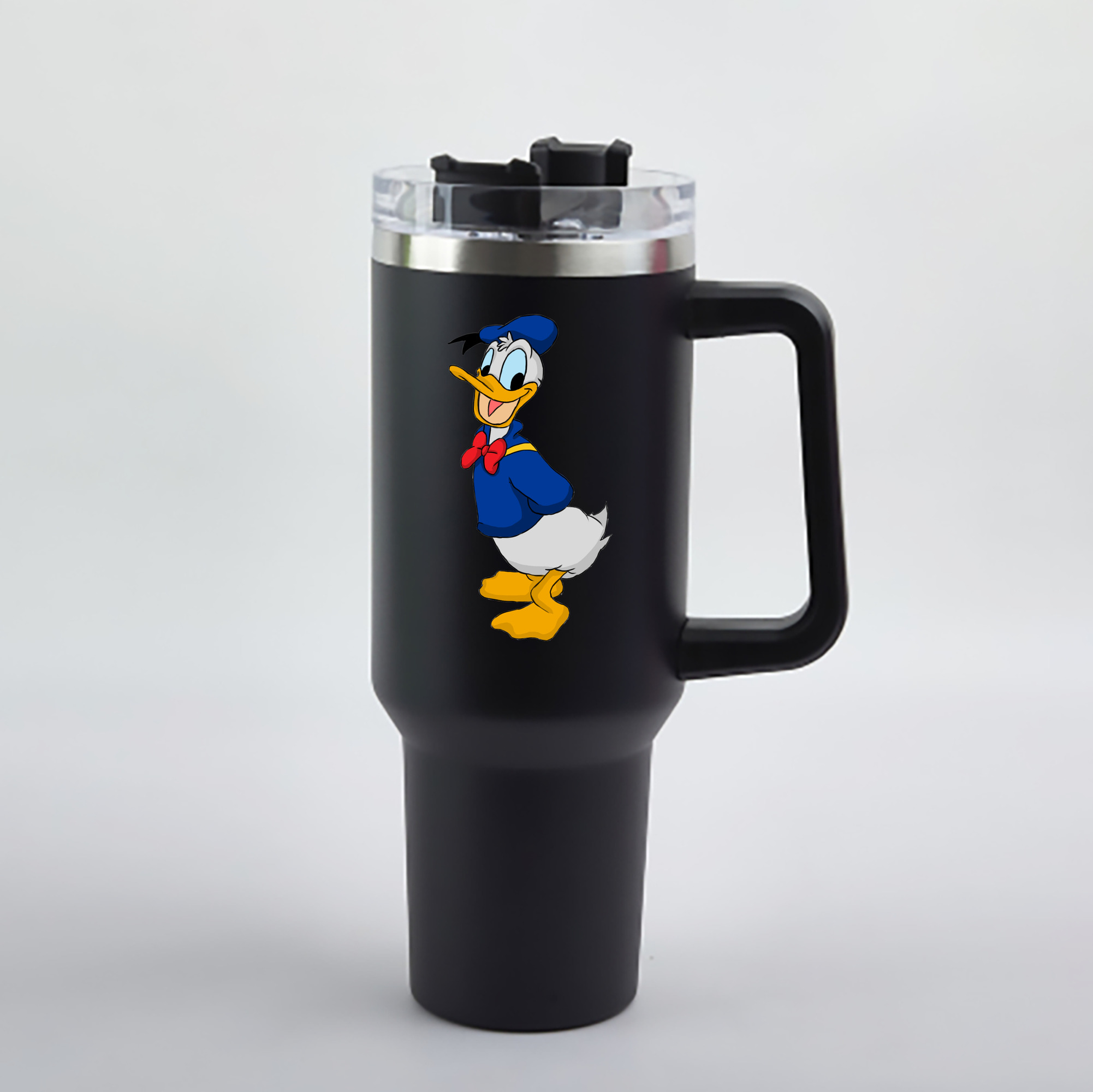 （画像用） ミッキーマウス Mickey Mouse 1200mL車用タンブラー - クリスタルステッカー（プラスチックストロー付き）