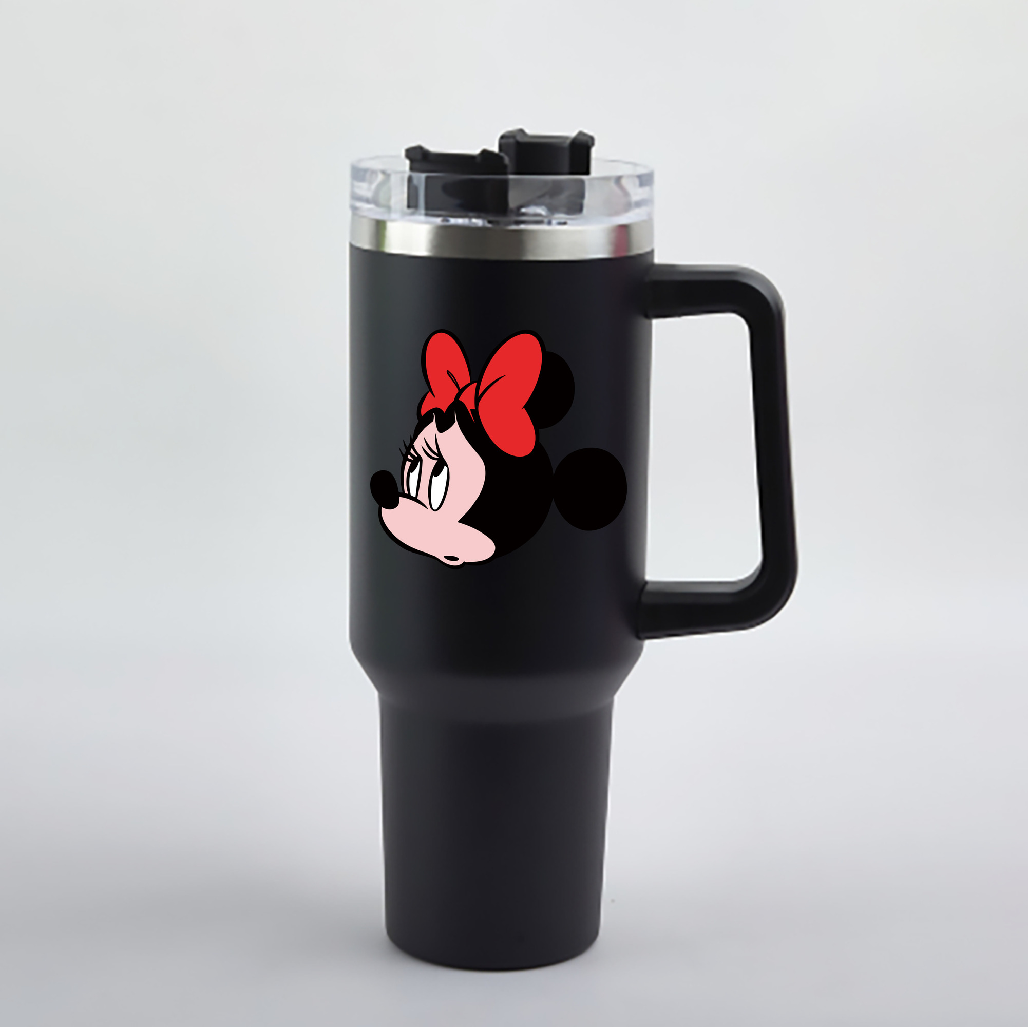 （画像用） ミッキーマウス Mickey Mouse 1200mL車用タンブラー - クリスタルステッカー（プラスチックストロー付き）