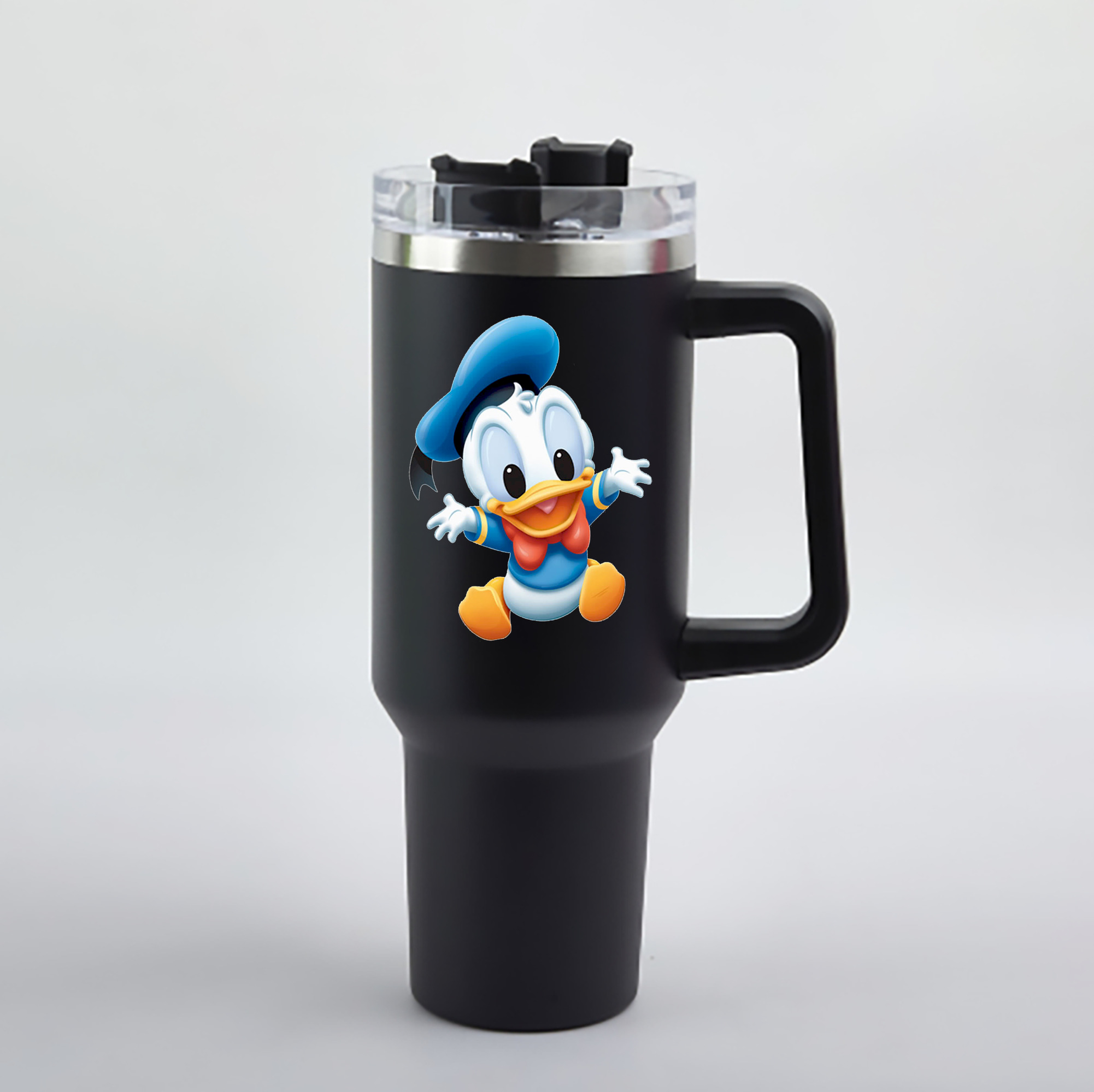 （画像用） ミッキーマウス Mickey Mouse 1200mL車用タンブラー - クリスタルステッカー（プラスチックストロー付き）