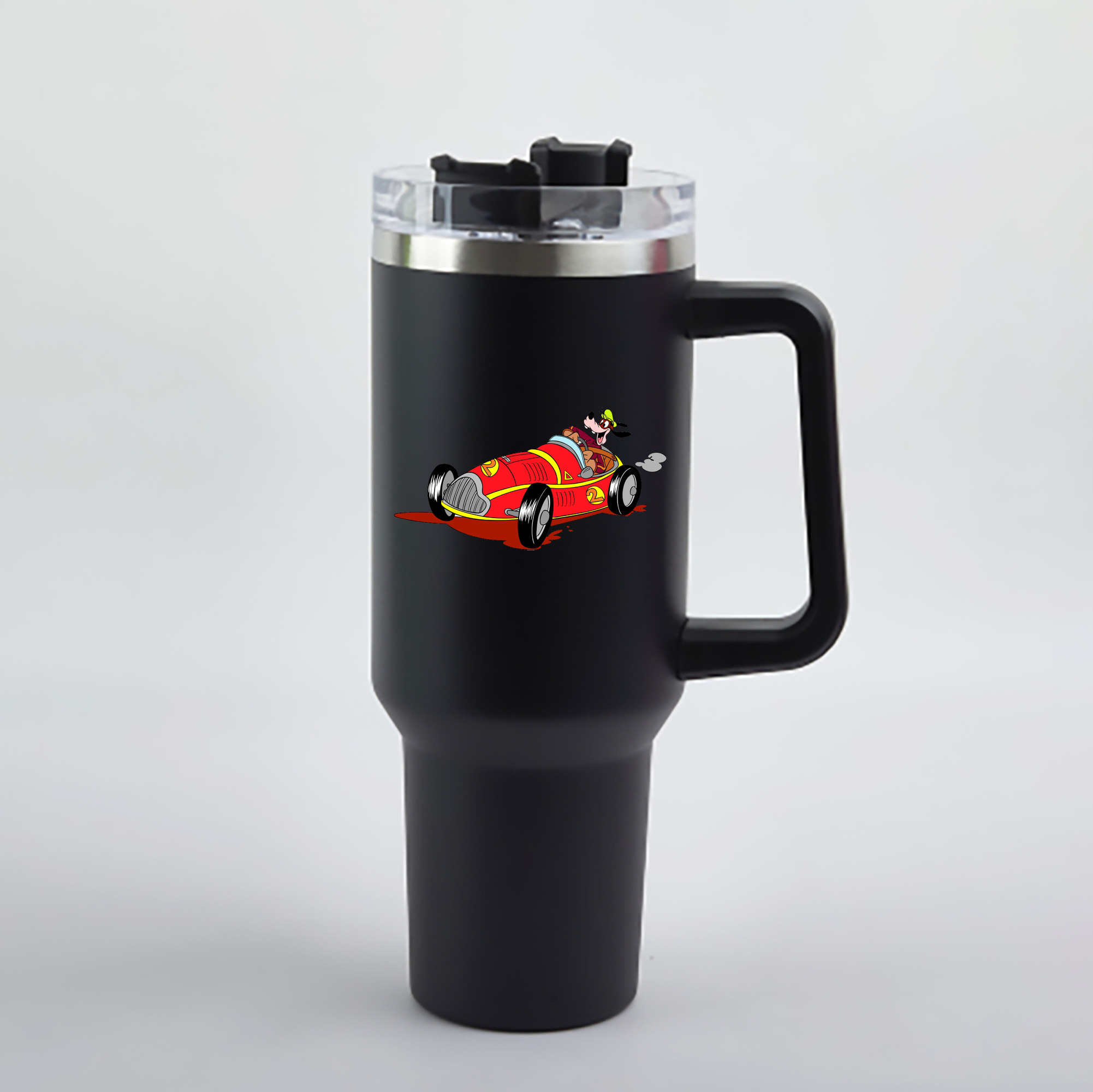 （画像用） ミッキーマウス Mickey Mouse 1200mL車用タンブラー - クリスタルステッカー（プラスチックストロー付き）