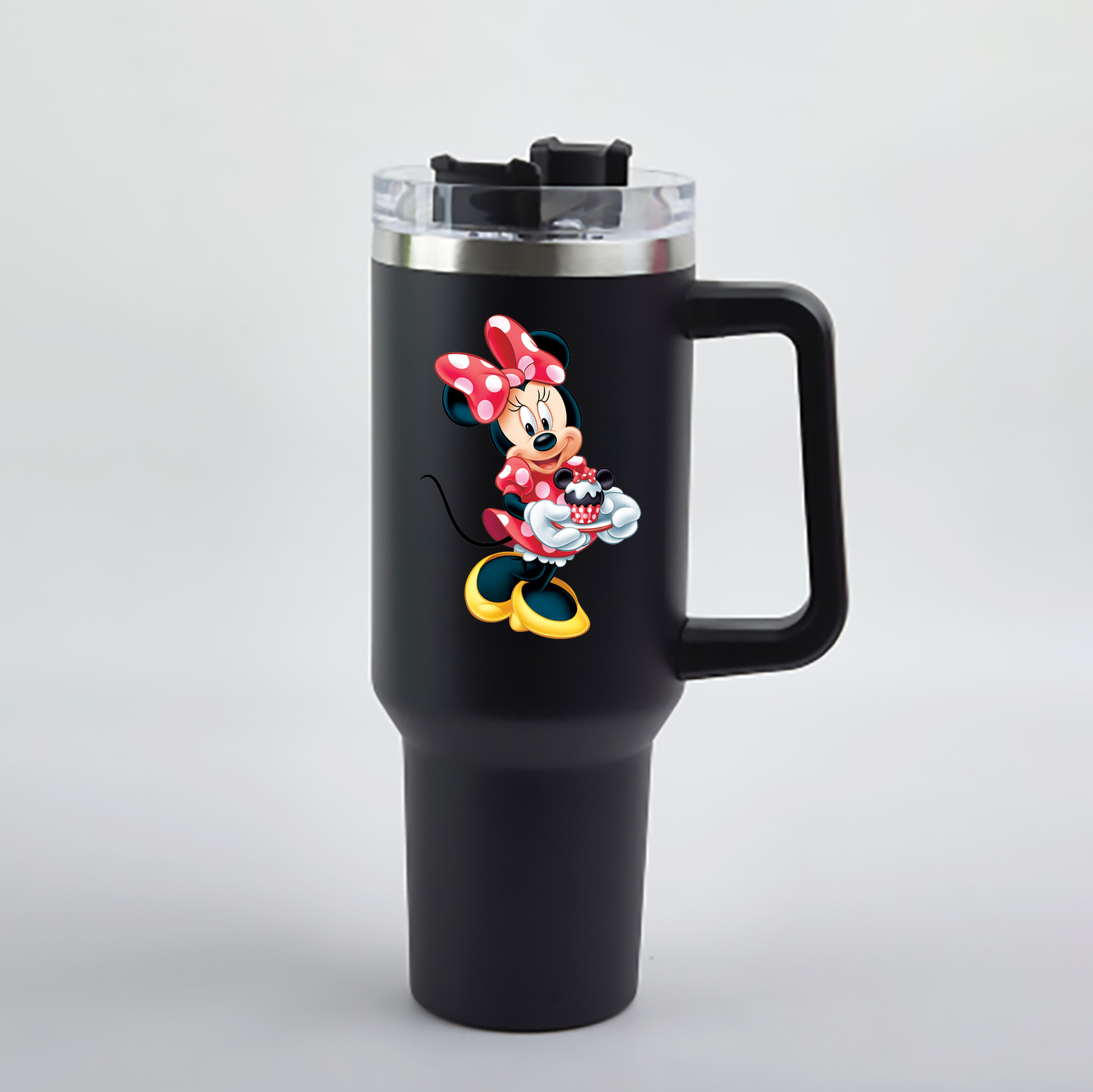 （画像用） ミッキーマウス Mickey Mouse 1200mL車用タンブラー - クリスタルステッカー（プラスチックストロー付き）