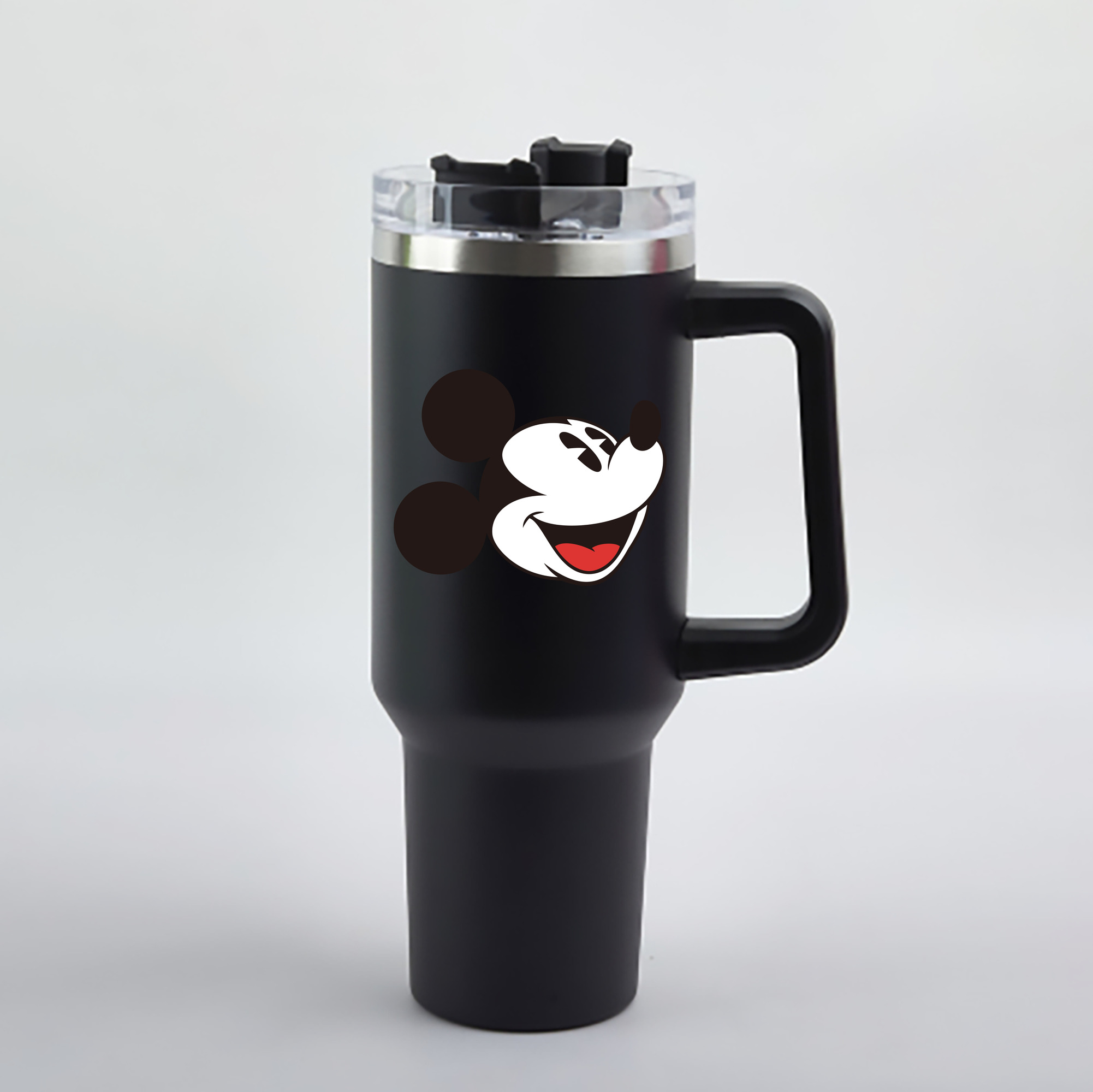 ミッキーマウス Mickey Mouse 1200mL車用タンブラー - クリスタルステッカー（プラスチックストロー付き）