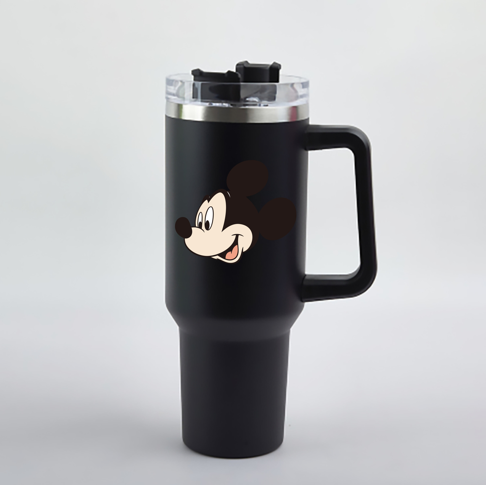 （画像用） ミッキーマウス Mickey Mouse 1200mL車用タンブラー - クリスタルステッカー（プラスチックストロー付き）