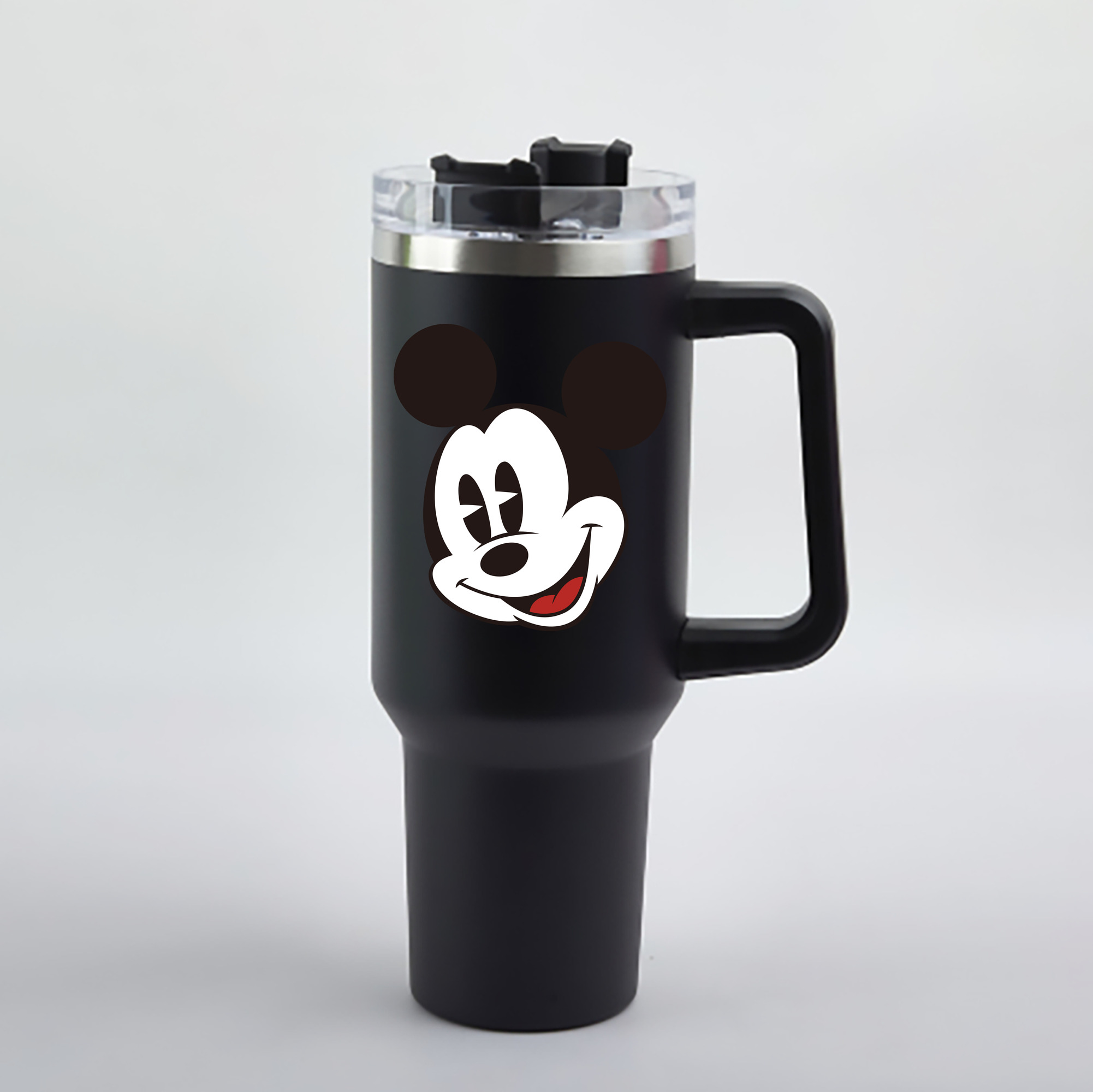 （画像用） ミッキーマウス Mickey Mouse 1200mL車用タンブラー - クリスタルステッカー（プラスチックストロー付き）