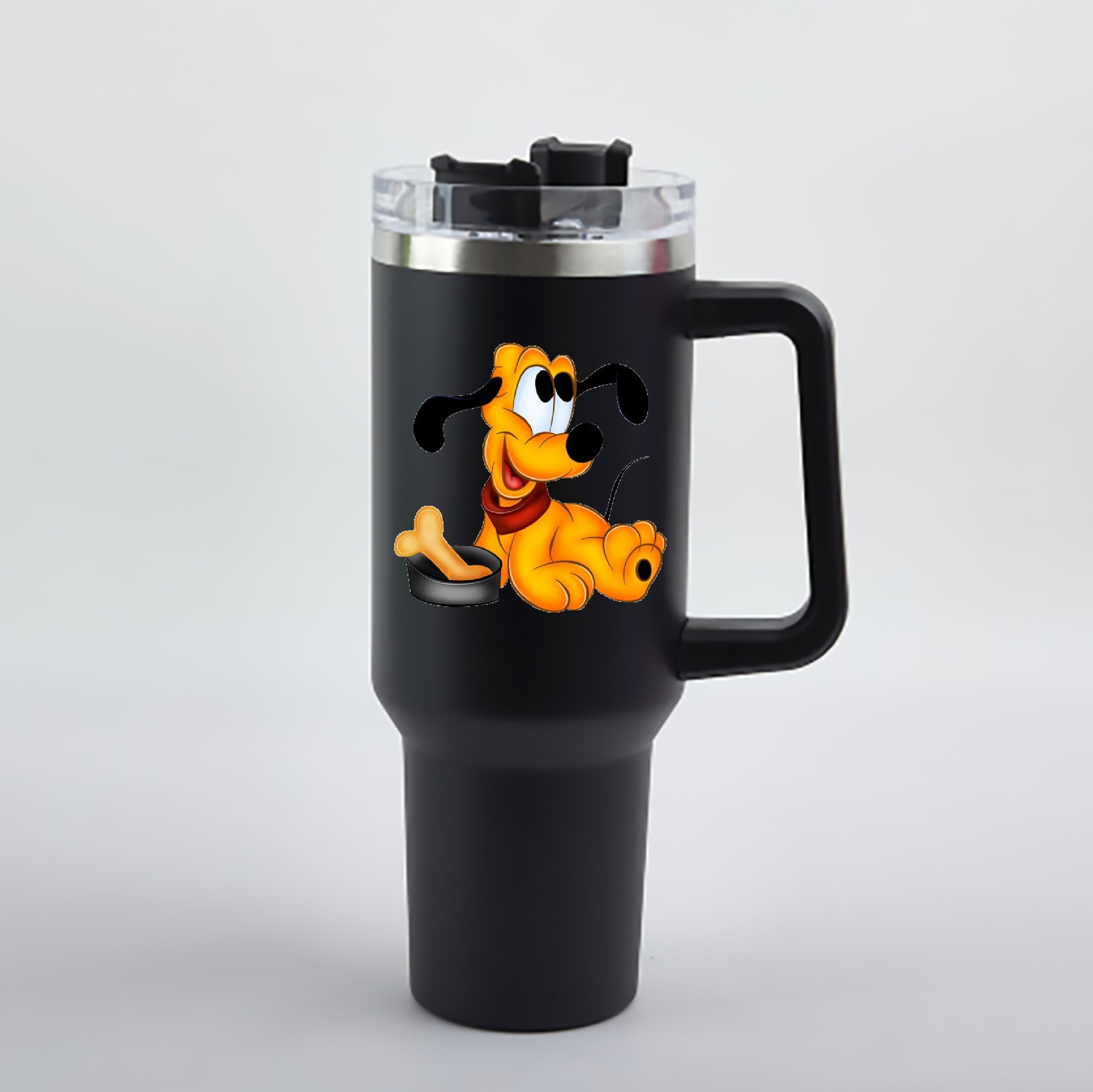 （画像用） ミッキーマウス Mickey Mouse 1200mL車用タンブラー - クリスタルステッカー（プラスチックストロー付き）
