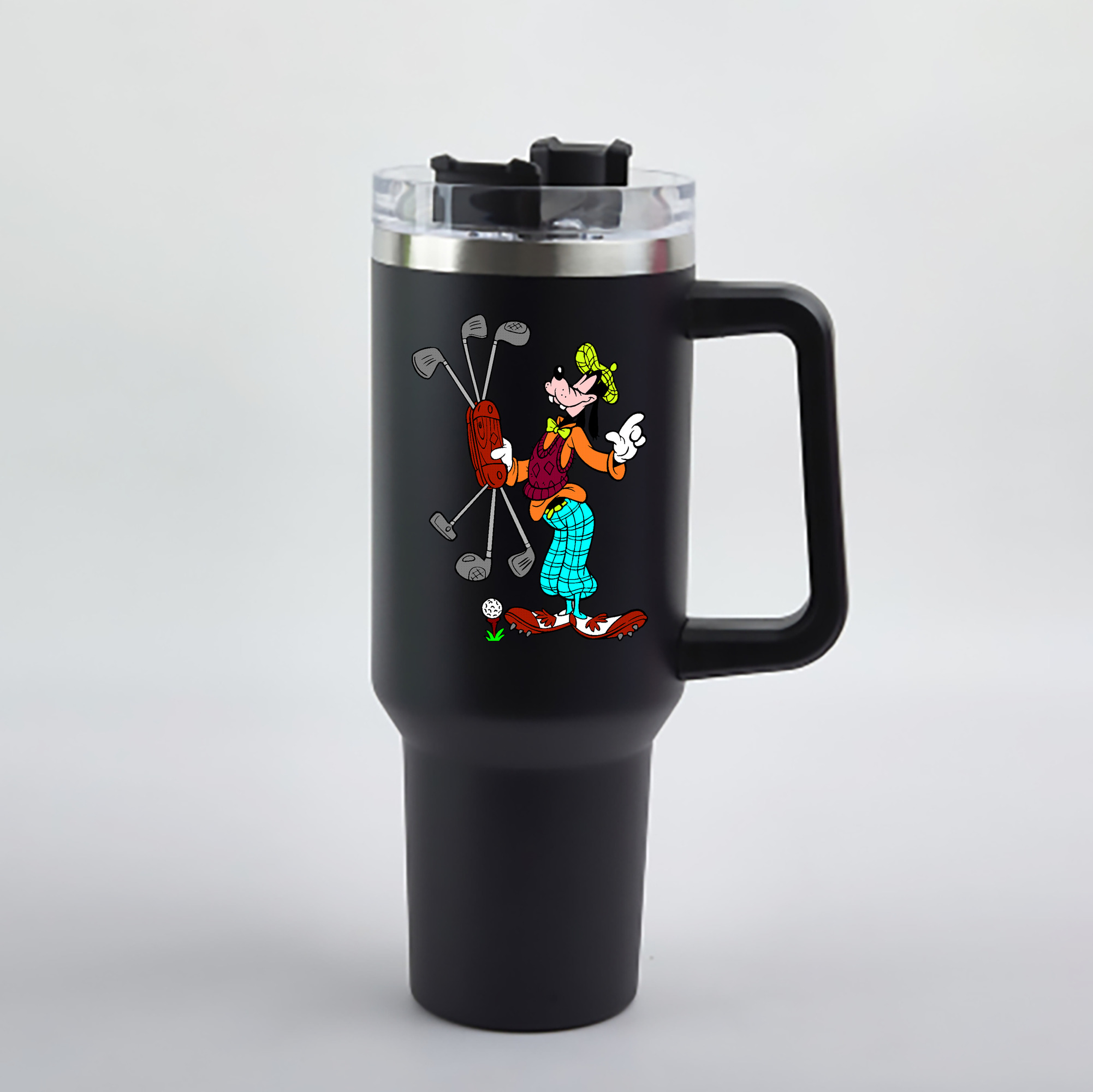 （画像用） ミッキーマウス Mickey Mouse 1200mL車用タンブラー - クリスタルステッカー（プラスチックストロー付き）