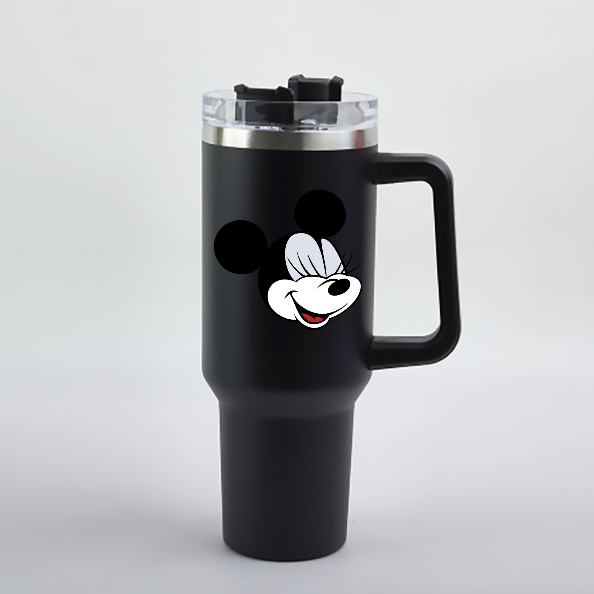 （画像用） ミッキーマウス Mickey Mouse 1200mL車用タンブラー - クリスタルステッカー（プラスチックストロー付き）