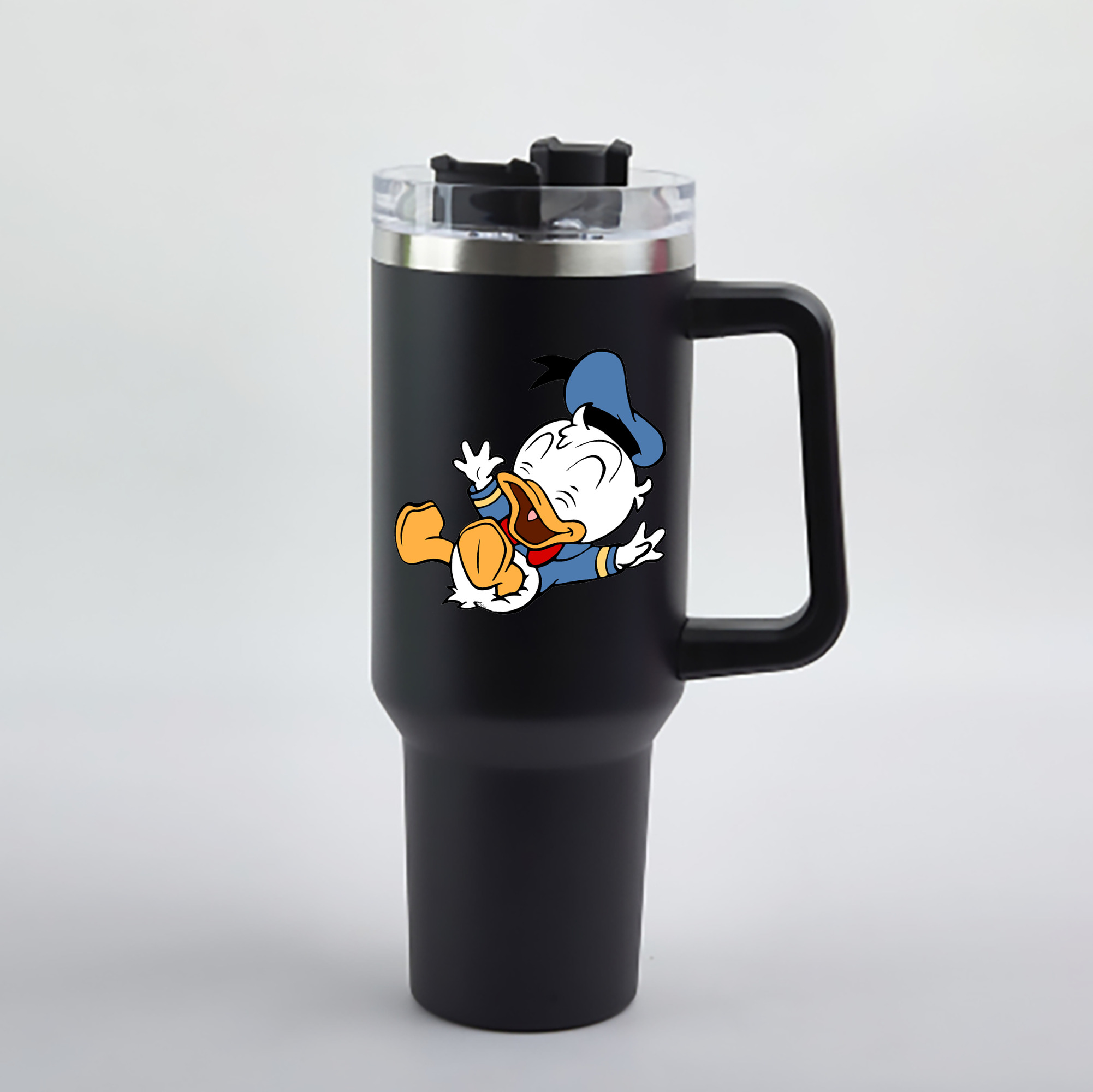 （画像用） ミッキーマウス Mickey Mouse 1200mL車用タンブラー - クリスタルステッカー（プラスチックストロー付き）