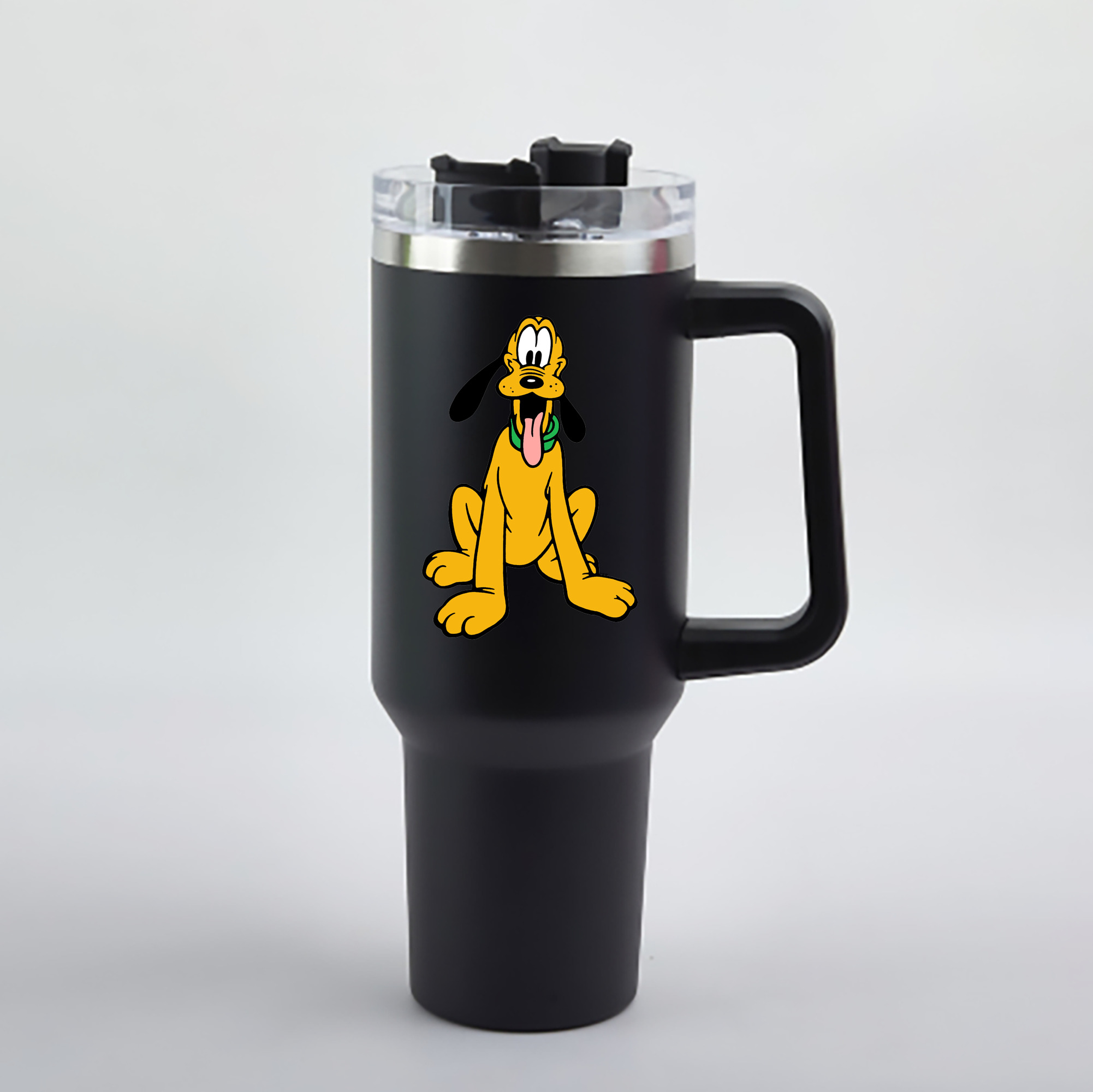（画像用） ミッキーマウス Mickey Mouse 1200mL車用タンブラー - クリスタルステッカー（プラスチックストロー付き）