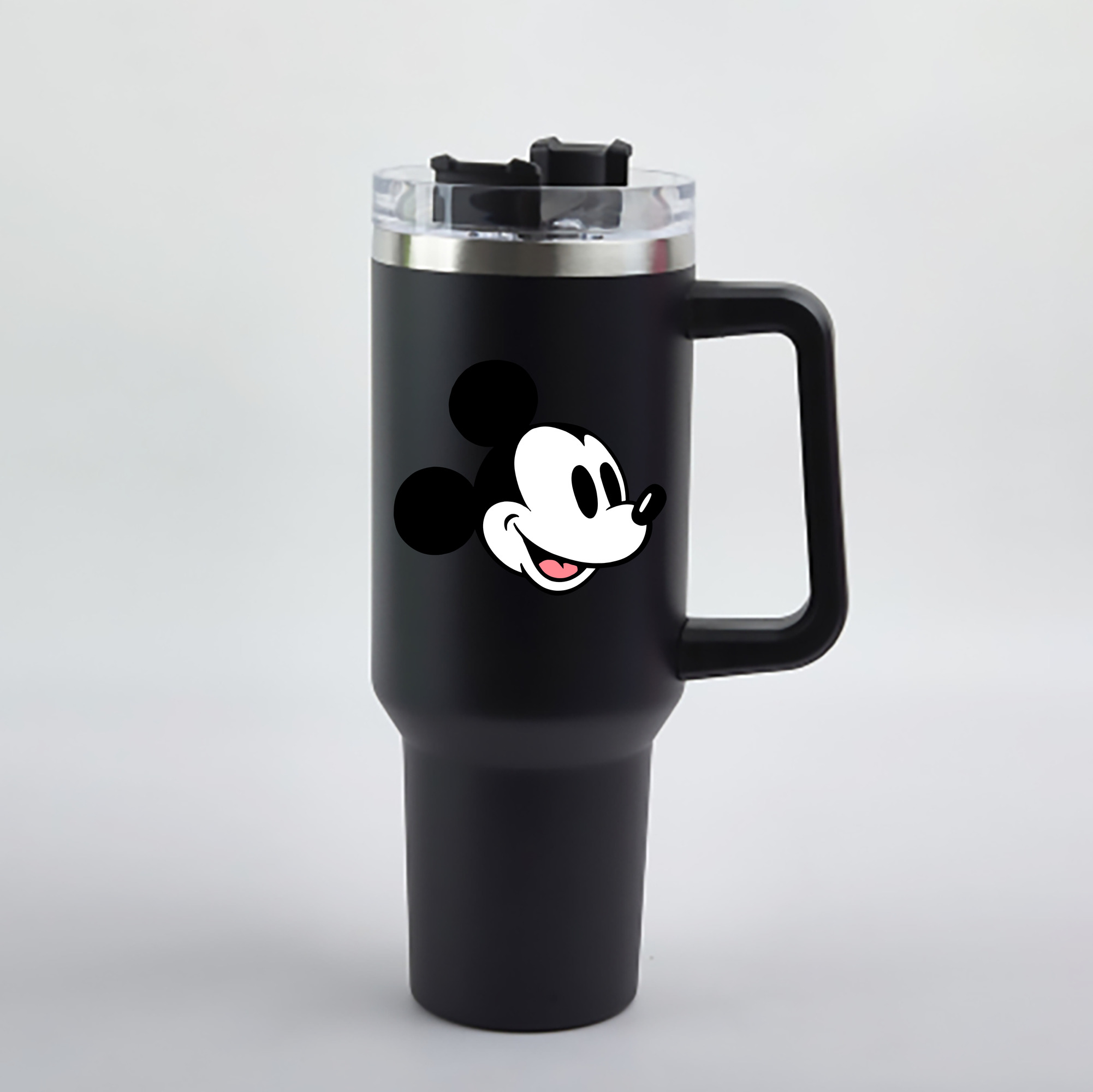 （画像用） ミッキーマウス Mickey Mouse 1200mL車用タンブラー - クリスタルステッカー（プラスチックストロー付き）