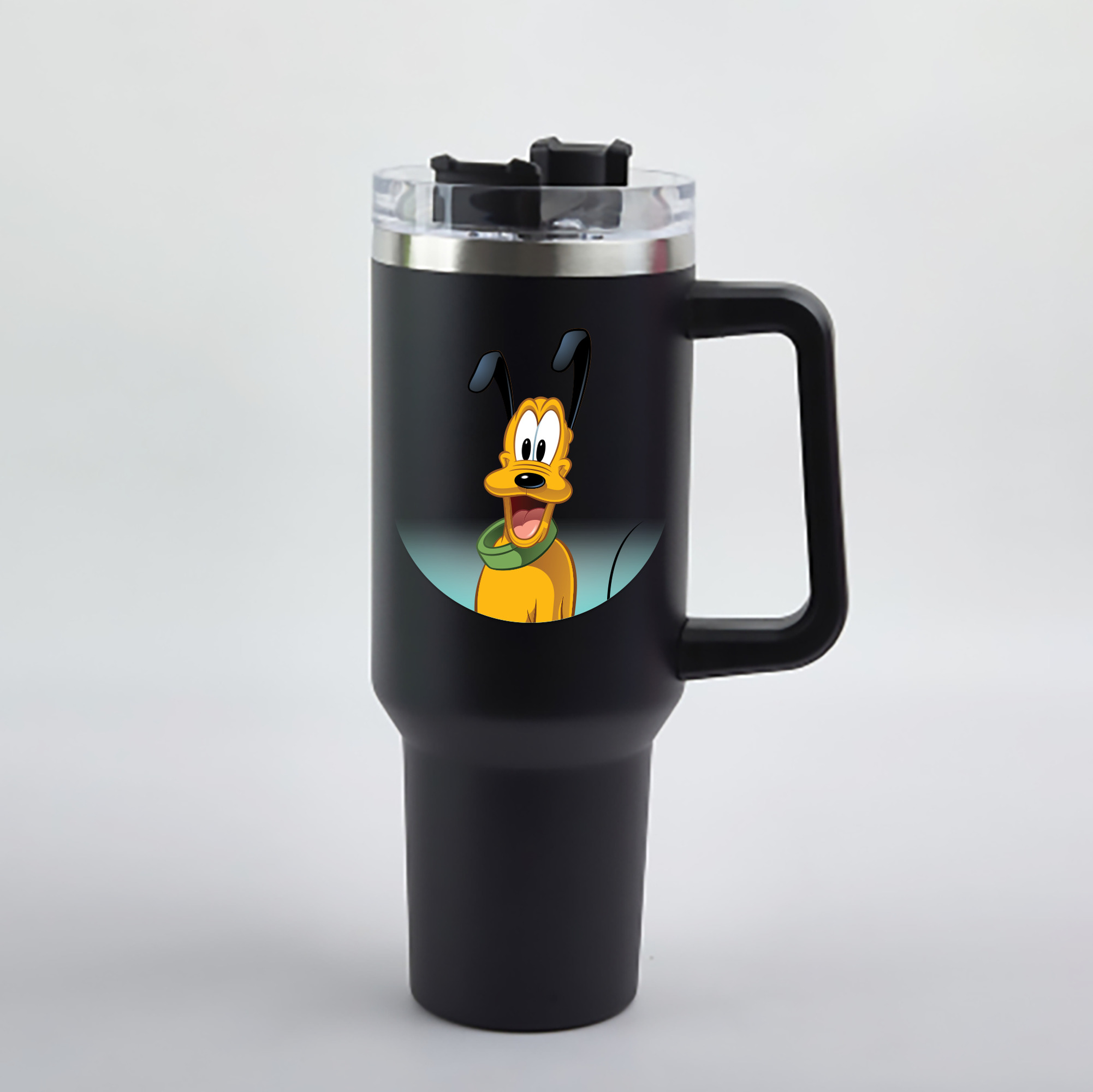 （画像用） ミッキーマウス Mickey Mouse 1200mL車用タンブラー - クリスタルステッカー（プラスチックストロー付き）