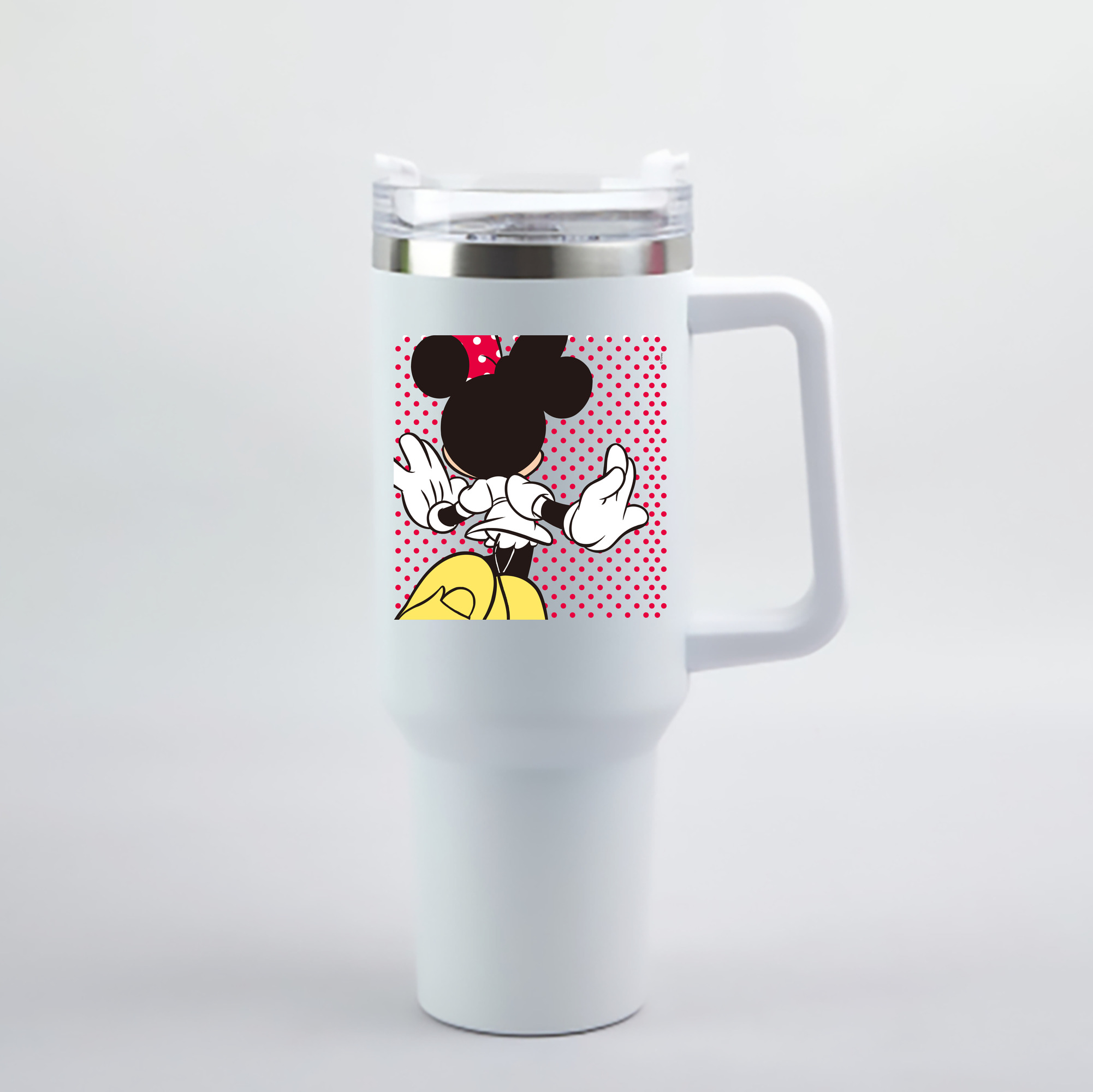 （画像用） ミッキーマウス Mickey Mouse 1200mL車用タンブラー - クリスタルステッカー（プラスチックストロー付き）