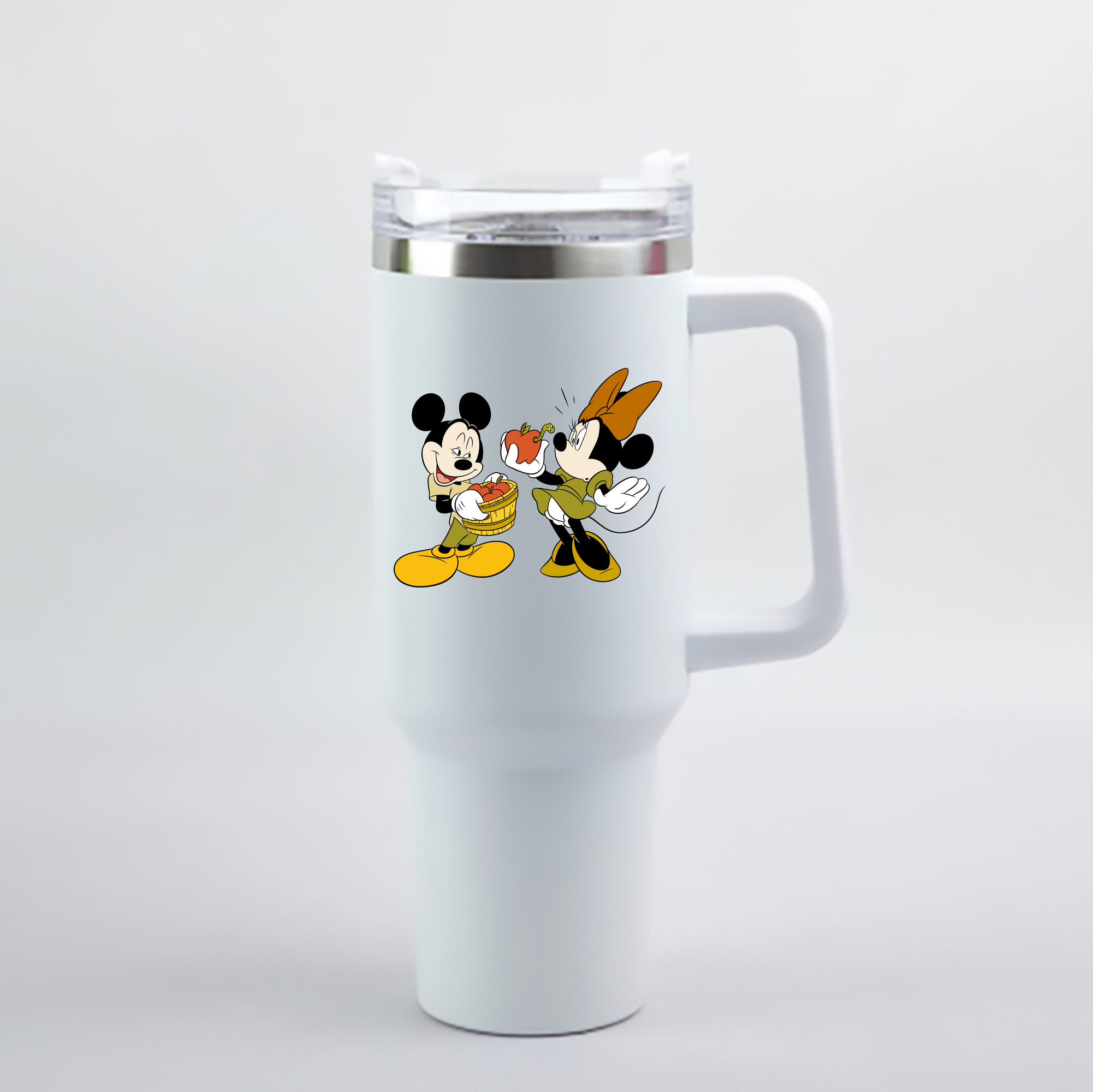 （画像用） ミッキーマウス Mickey Mouse 1200mL車用タンブラー - クリスタルステッカー（プラスチックストロー付き）