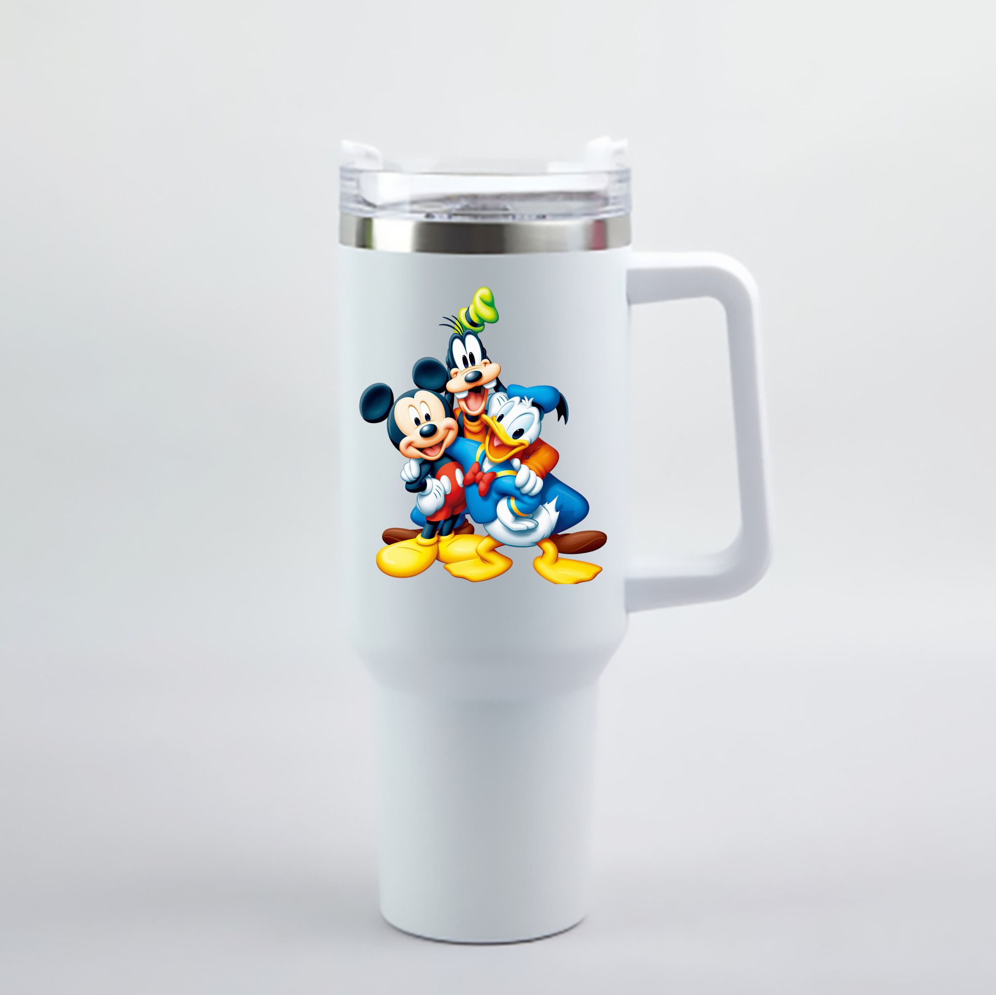（画像用） ミッキーマウス Mickey Mouse 1200mL車用タンブラー - クリスタルステッカー（プラスチックストロー付き）