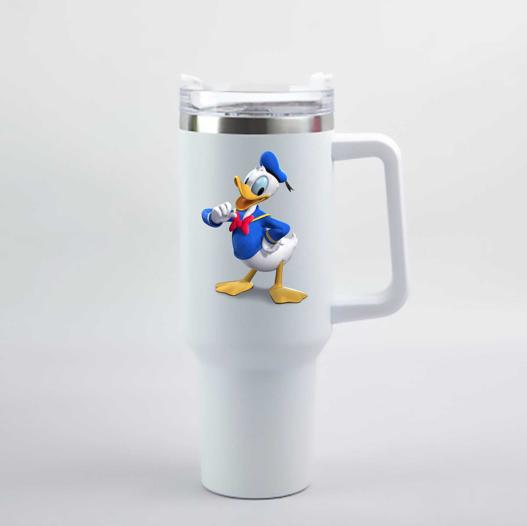 （画像用） ミッキーマウス Mickey Mouse 1200mL車用タンブラー - クリスタルステッカー（プラスチックストロー付き）
