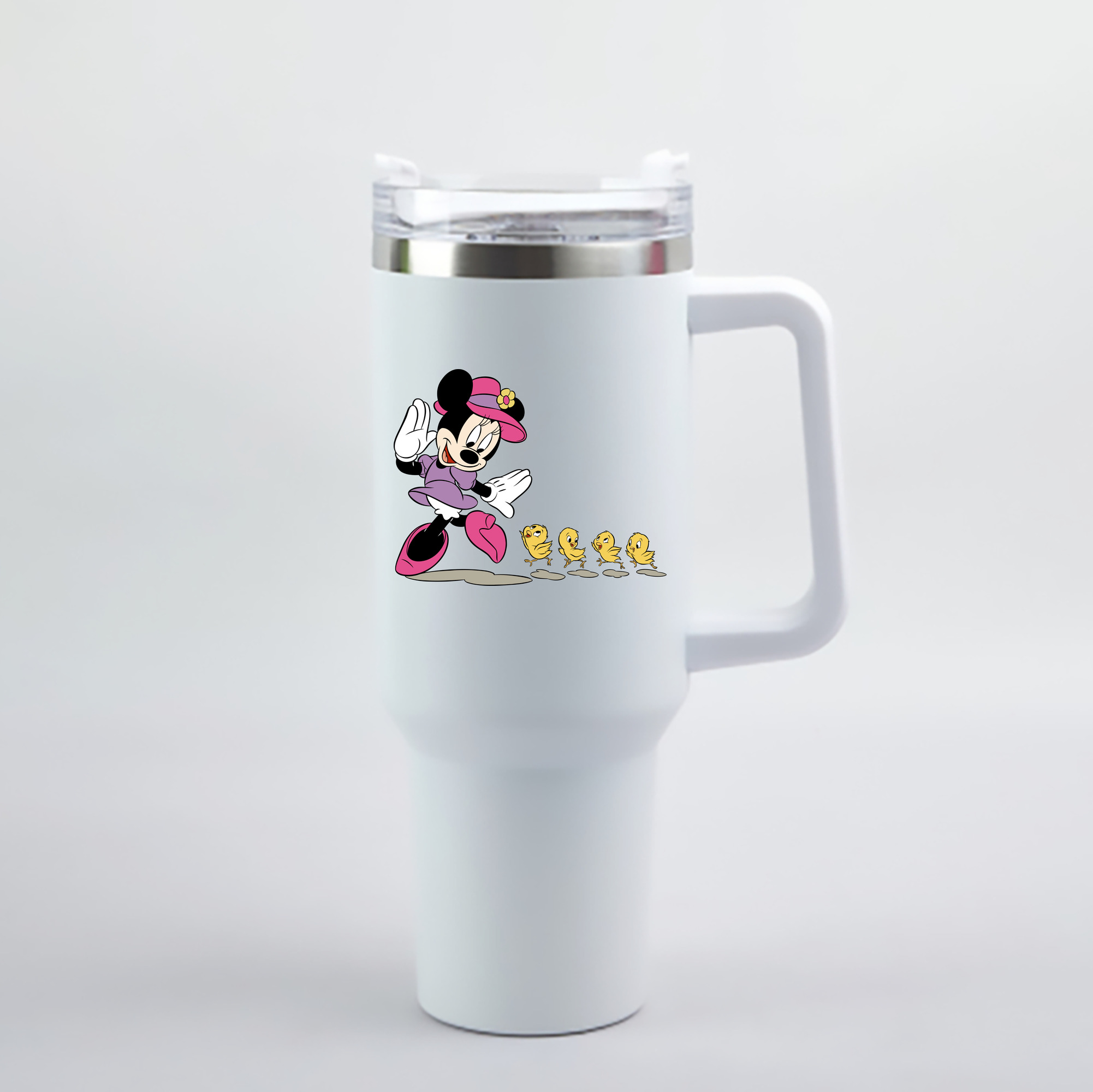 （画像用） ミッキーマウス Mickey Mouse 1200mL車用タンブラー - クリスタルステッカー（プラスチックストロー付き）