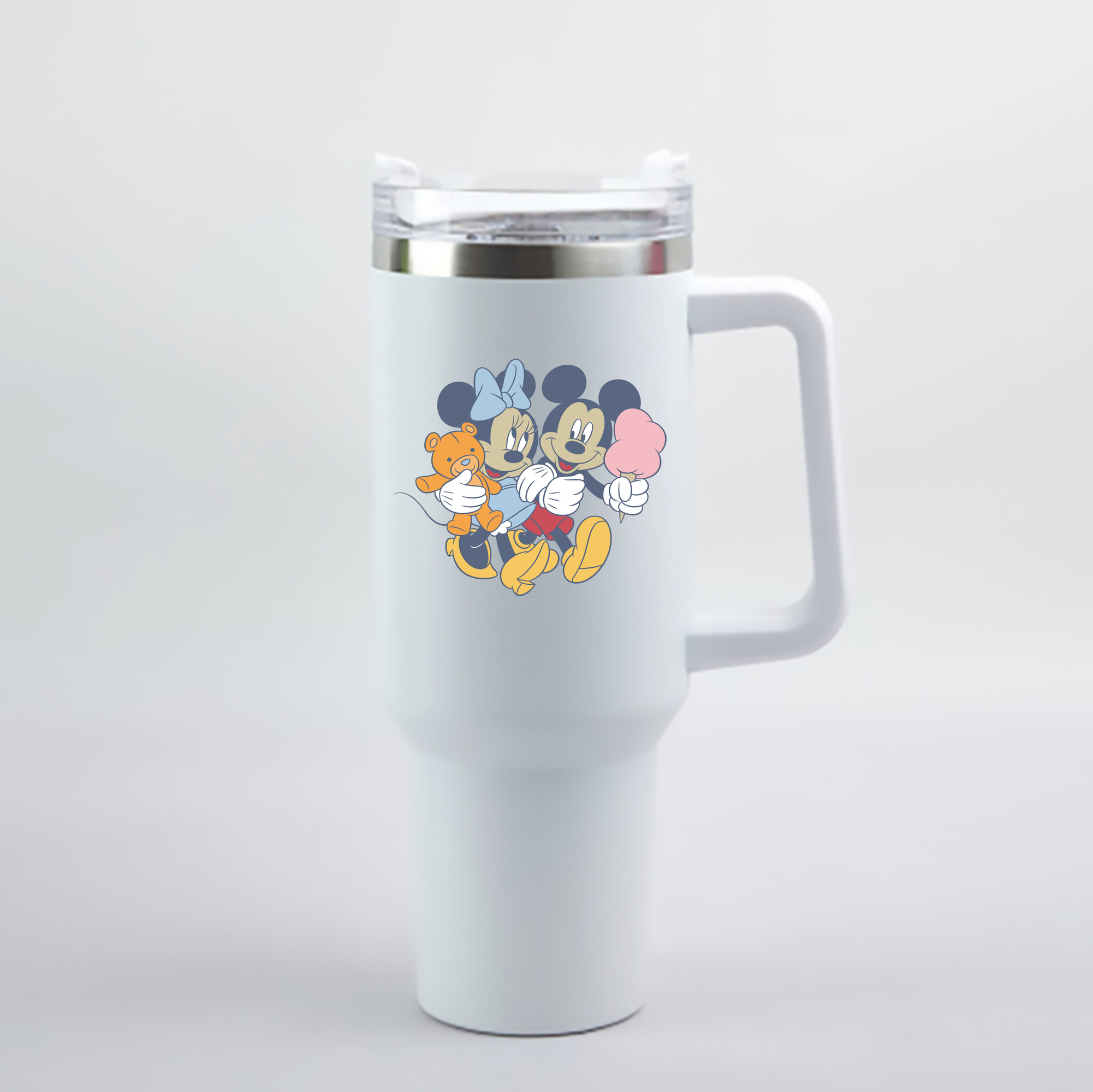（画像用） ミッキーマウス Mickey Mouse 1200mL車用タンブラー - クリスタルステッカー（プラスチックストロー付き）