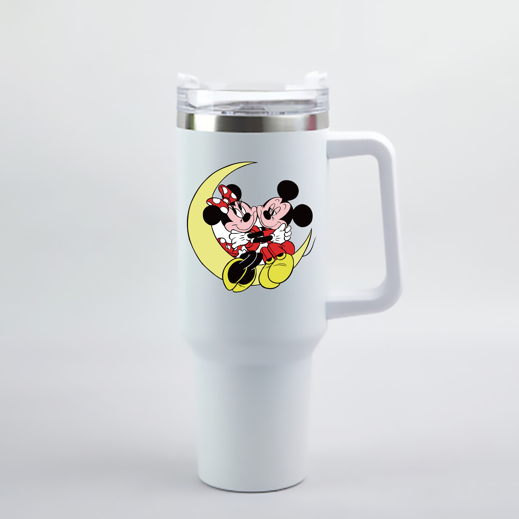 （画像用） ミッキーマウス Mickey Mouse 1200mL車用タンブラー - クリスタルステッカー（プラスチックストロー付き）