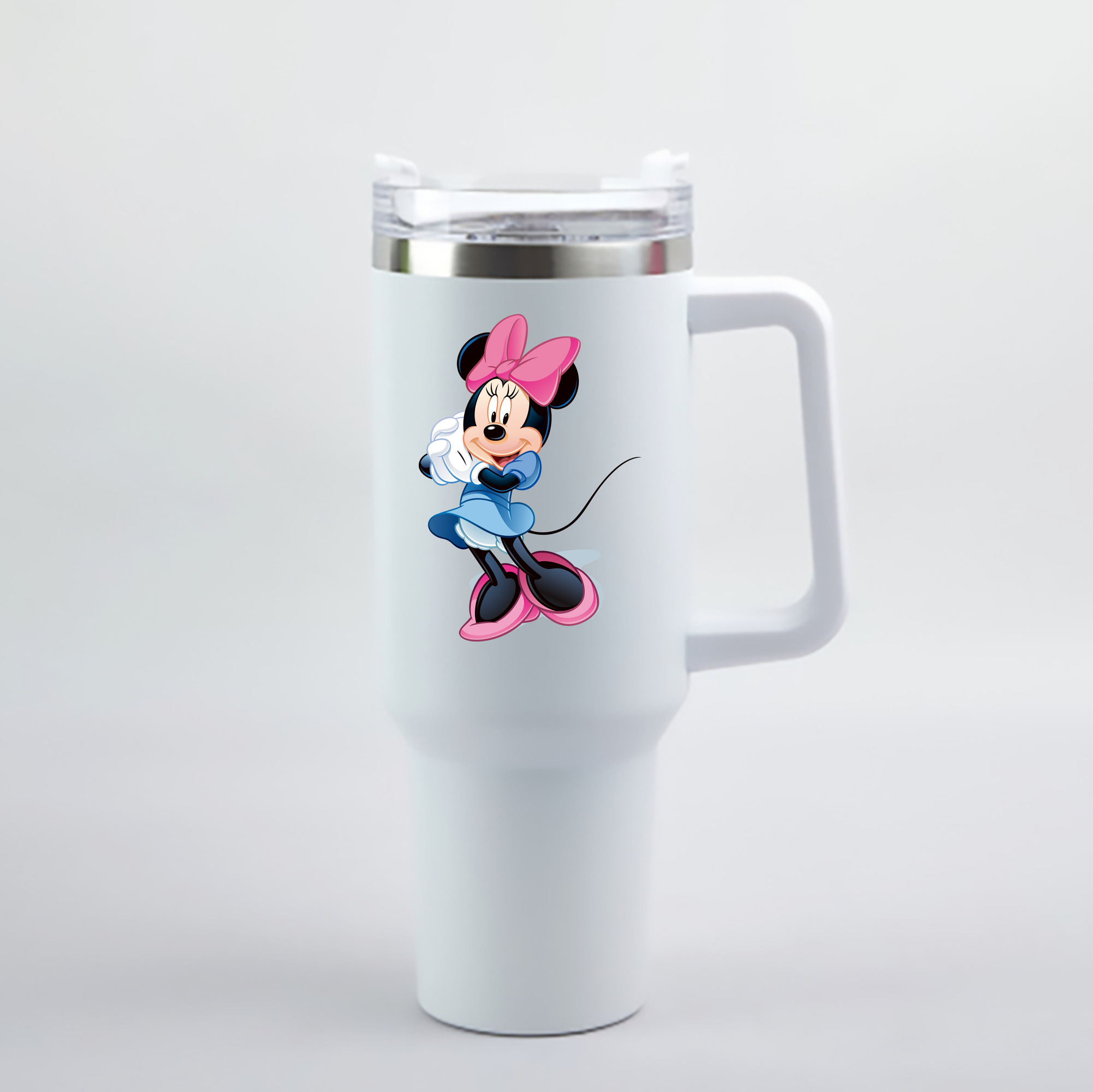 （画像用） ミッキーマウス Mickey Mouse 1200mL車用タンブラー - クリスタルステッカー（プラスチックストロー付き）