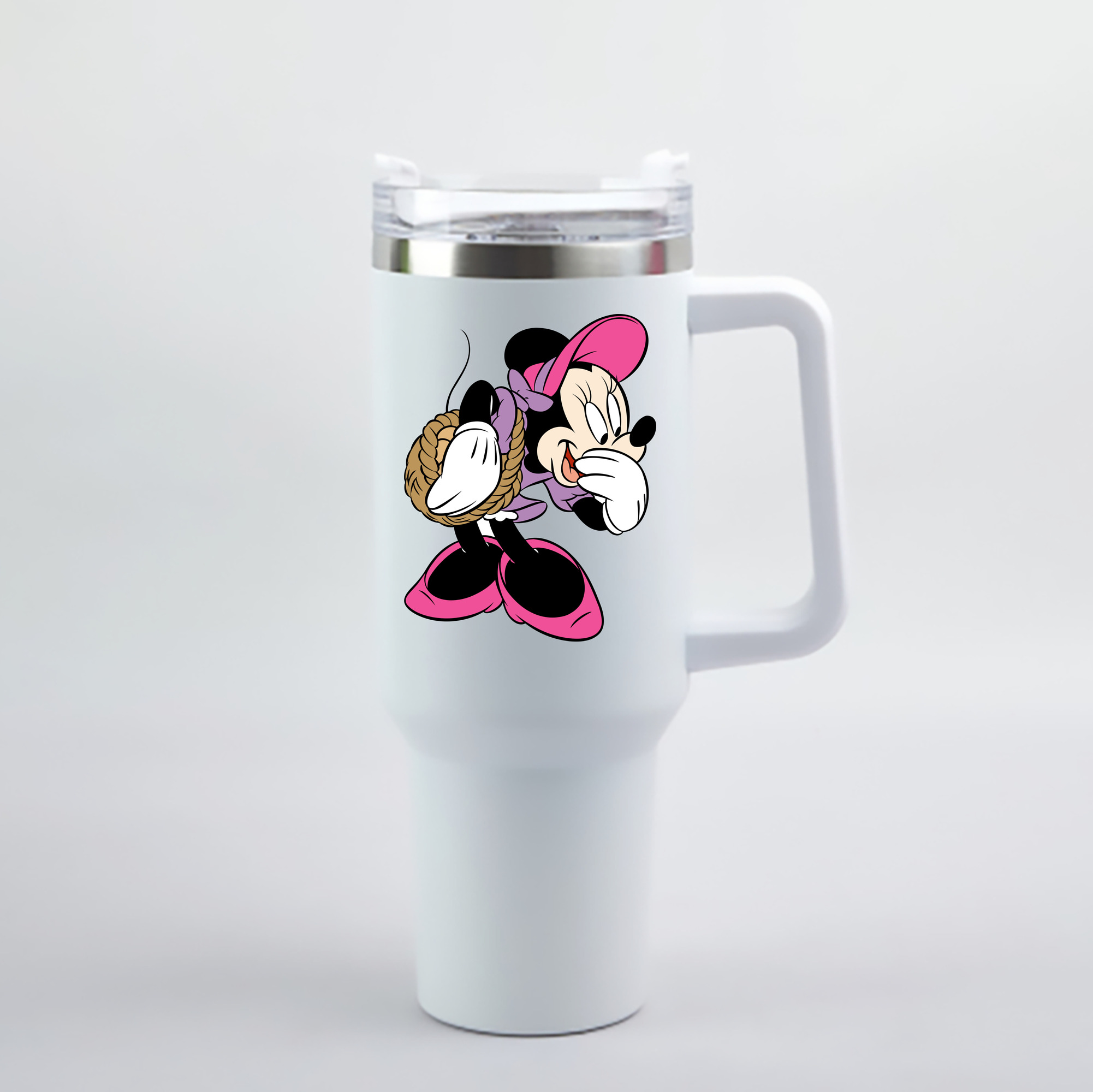 （画像用） ミッキーマウス Mickey Mouse 1200mL車用タンブラー - クリスタルステッカー（プラスチックストロー付き）