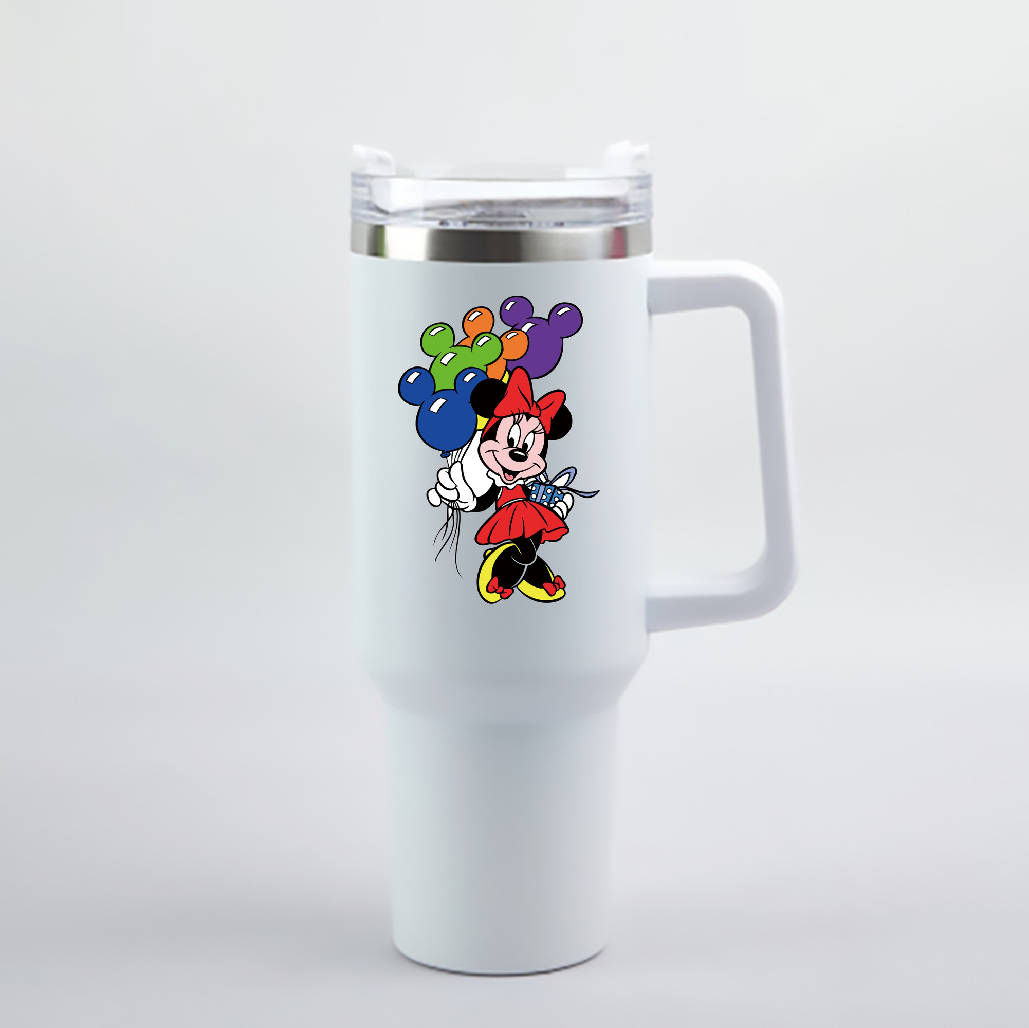 （画像用） ミッキーマウス Mickey Mouse 1200mL車用タンブラー - クリスタルステッカー（プラスチックストロー付き）