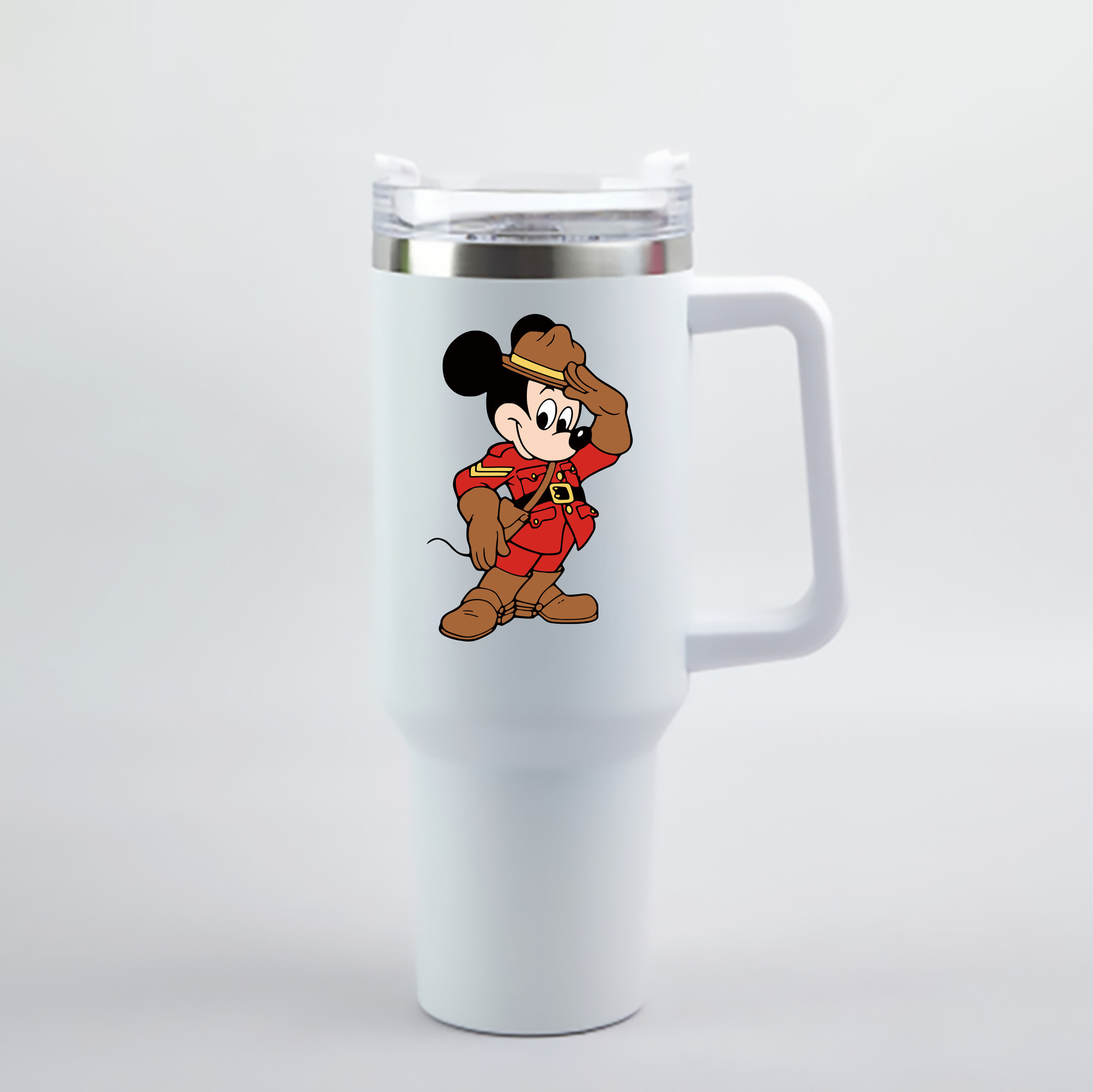 （画像用） ミッキーマウス Mickey Mouse 1200mL車用タンブラー - クリスタルステッカー（プラスチックストロー付き）