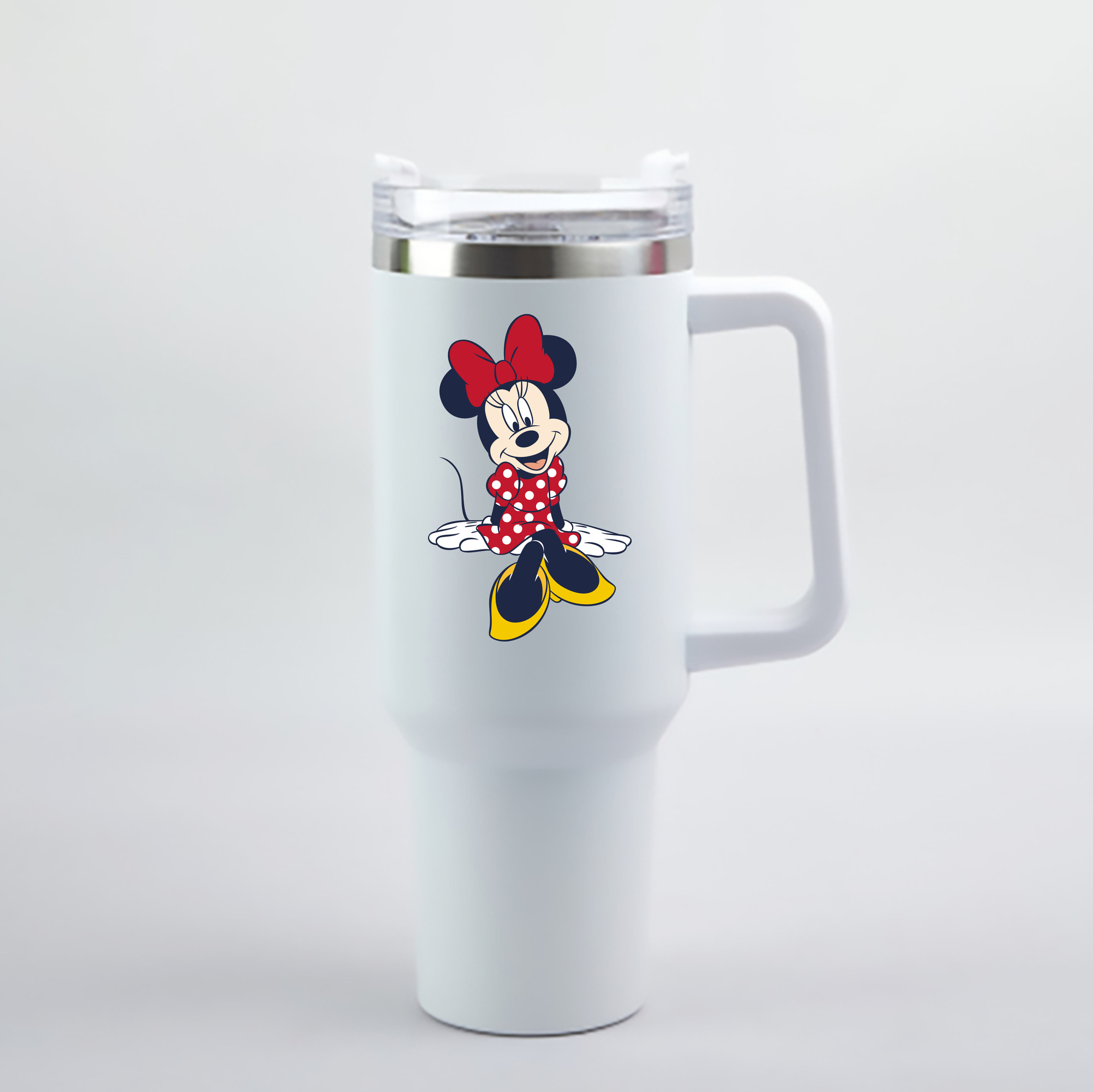 （画像用） ミッキーマウス Mickey Mouse 1200mL車用タンブラー - クリスタルステッカー（プラスチックストロー付き）