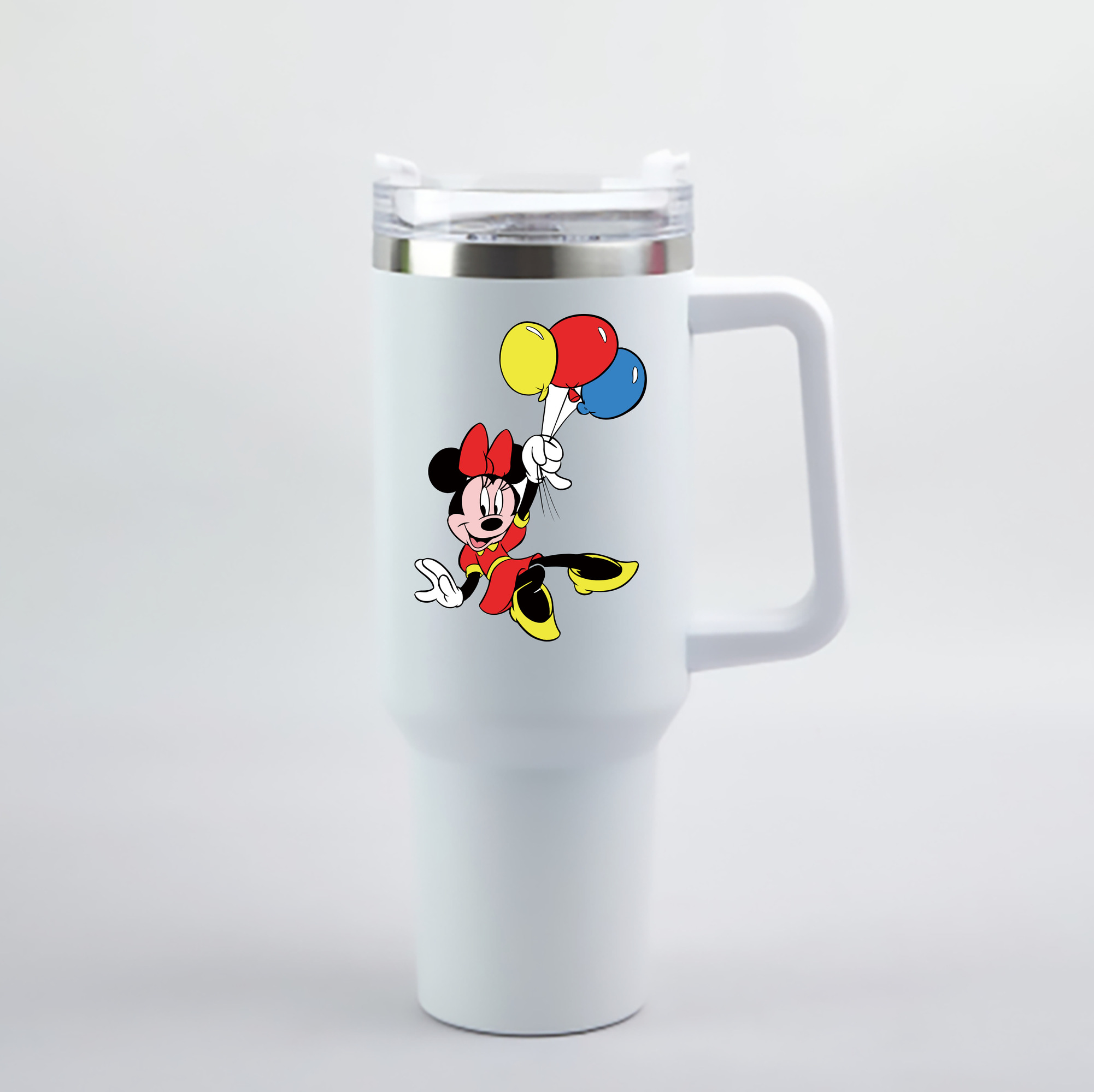 （画像用） ミッキーマウス Mickey Mouse 1200mL車用タンブラー - クリスタルステッカー（プラスチックストロー付き）