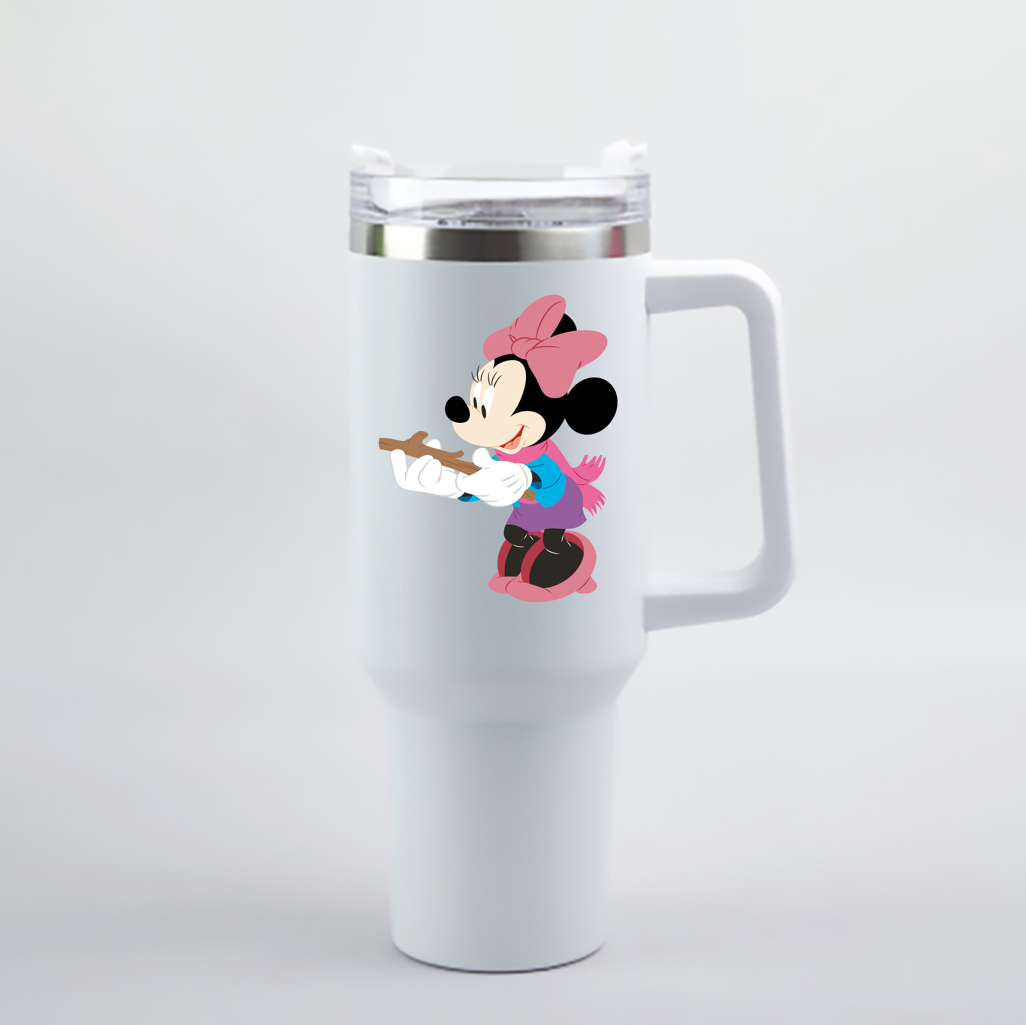 （画像用） ミッキーマウス Mickey Mouse 1200mL車用タンブラー - クリスタルステッカー（プラスチックストロー付き）